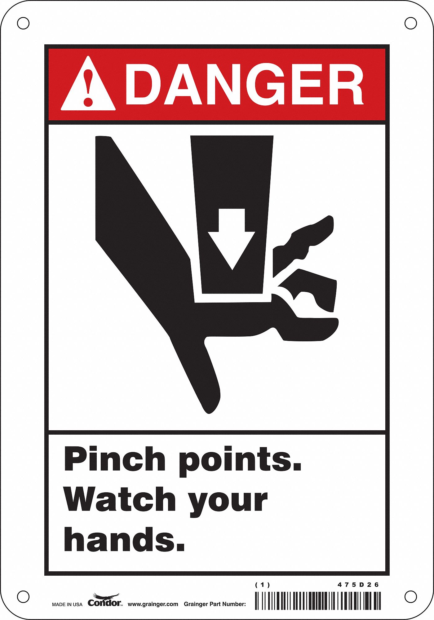 Safety Sign: Aluminum, Mounting Holes Sign Mounting, 10 in x 7 in Nominal Sign Size, 0.032 in Thick