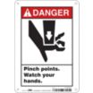 Danger: Pinch Points. Watch Your Hands. Signs