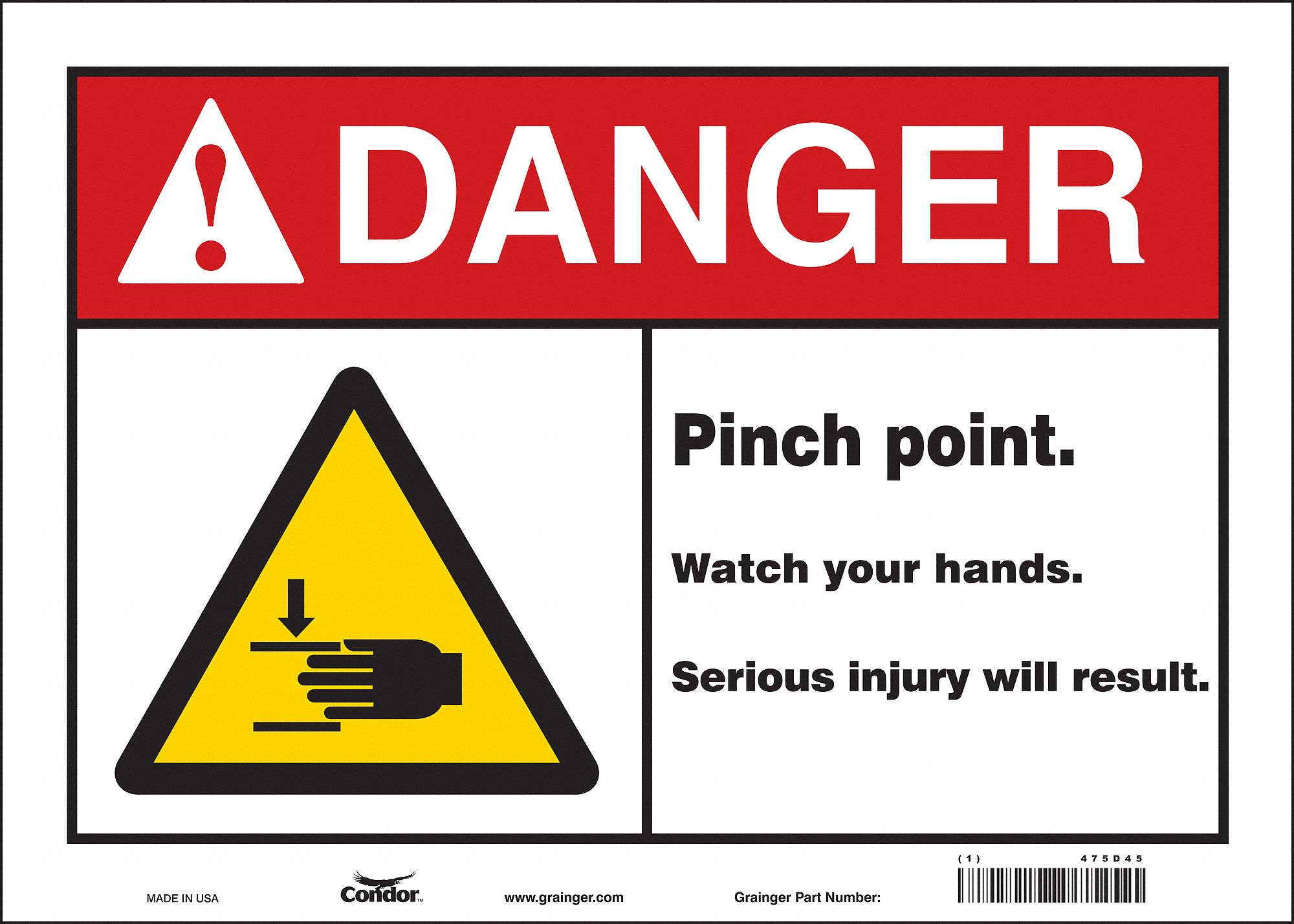 Safety Sign: Vinyl, Adhesive Sign Mounting, 10 in x 14 in Nominal Sign Size, Not Retroreflective