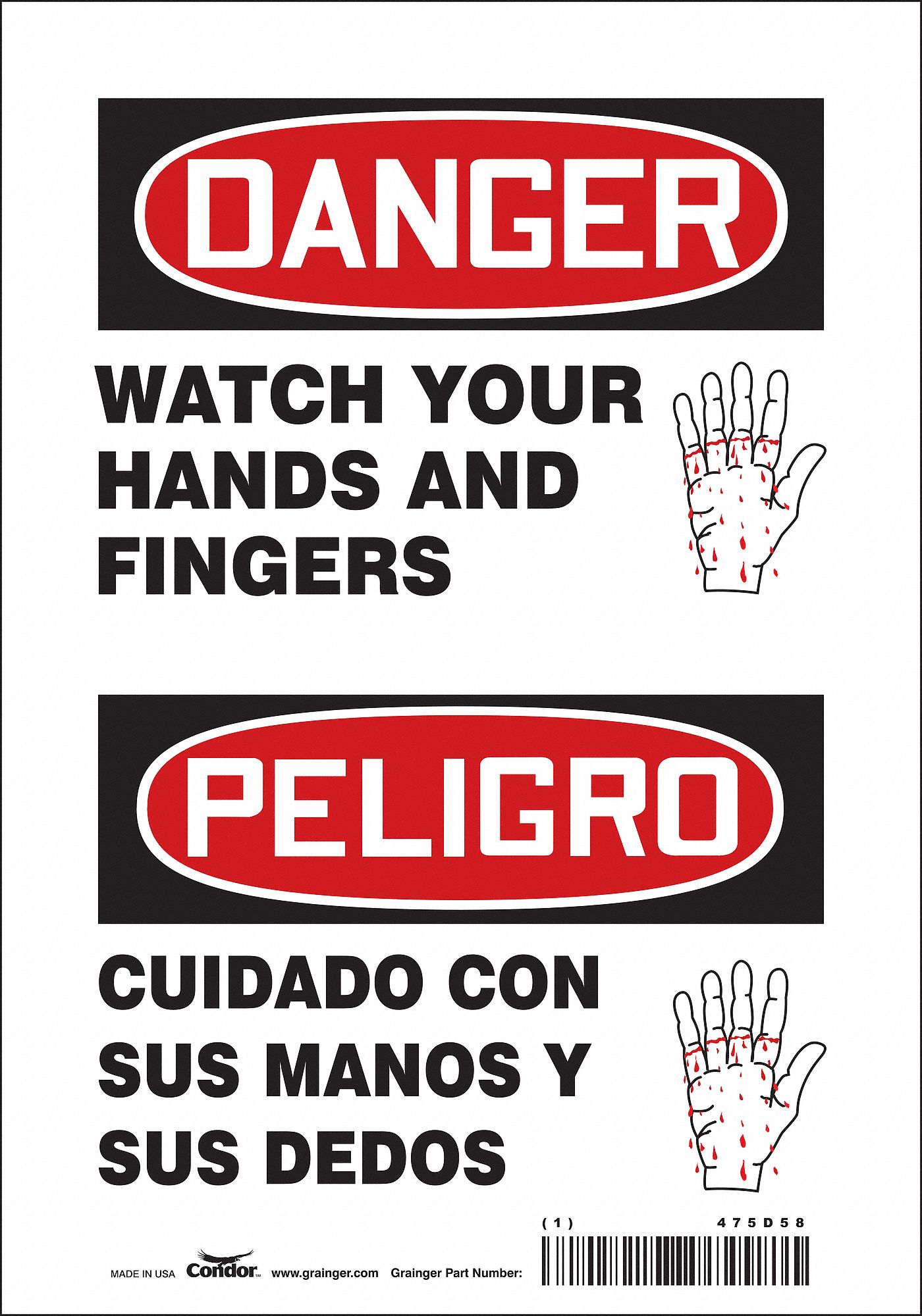 Safety Sign: Vinyl, Adhesive Sign Mounting, 10 in x 7 in Nominal Sign Size, Not Retroreflective