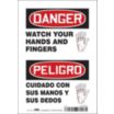 Danger/Peligro: Watch Your Hands And Fingers/Cuidado Coin Sus Manos Y Dedos Signs