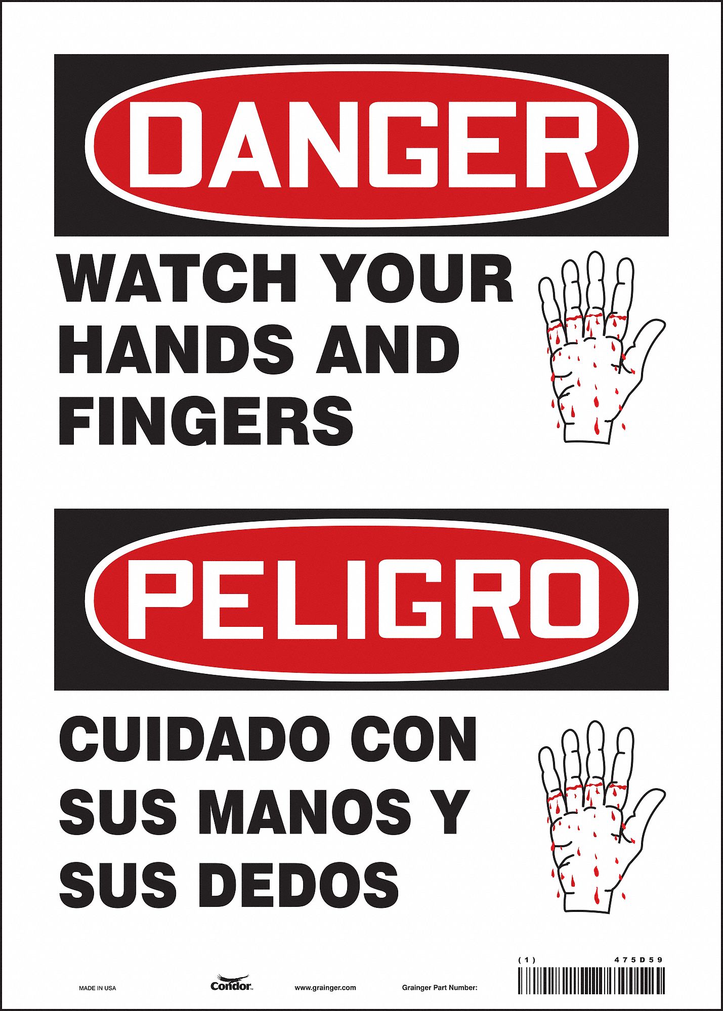 Safety Sign: Vinyl, Adhesive Sign Mounting, 14 in x 10 in Nominal Sign Size, Not Retroreflective