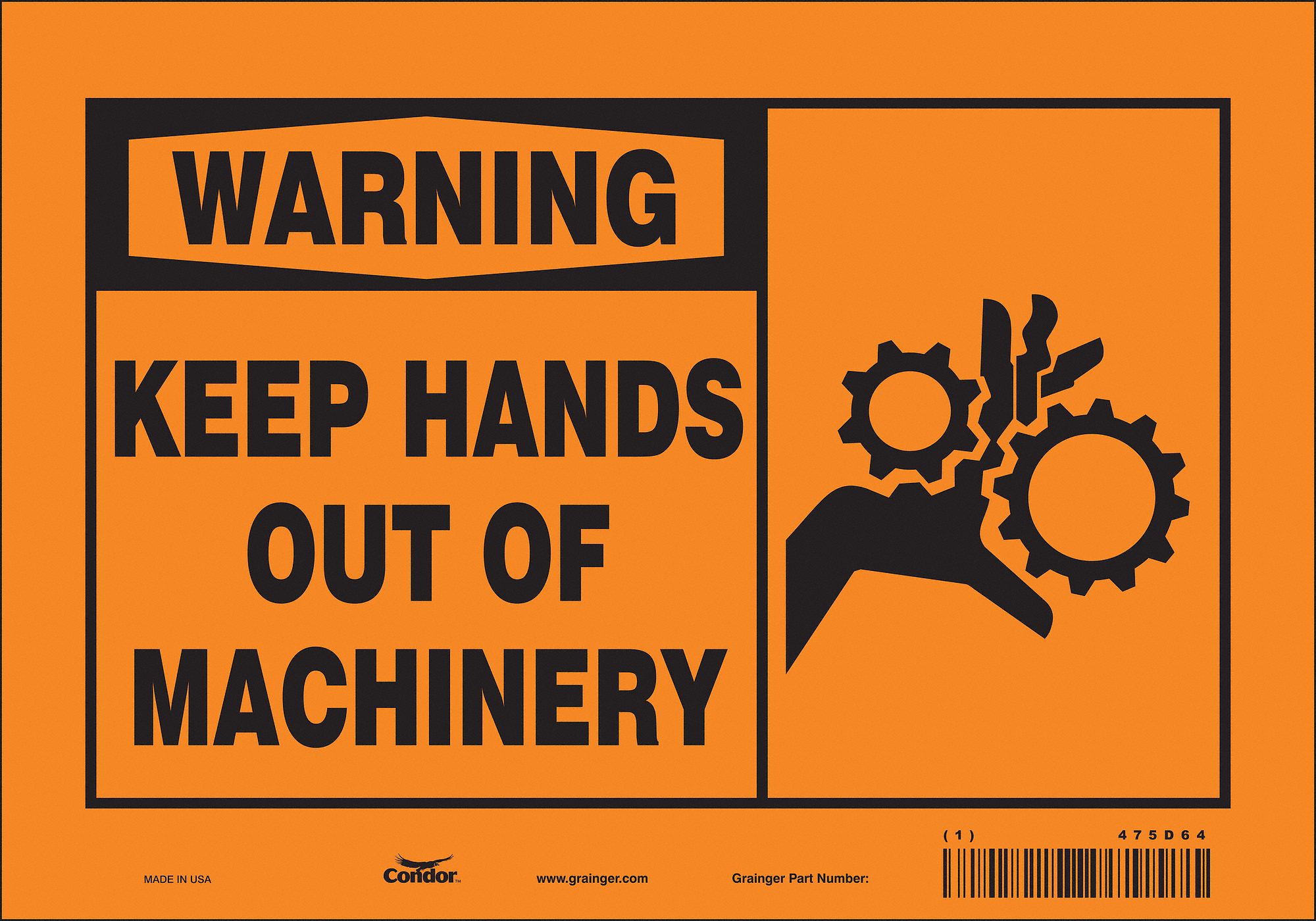 Safety Sign: Vinyl, Adhesive Sign Mounting, 7 in x 10 in Nominal Sign Size, Not Retroreflective