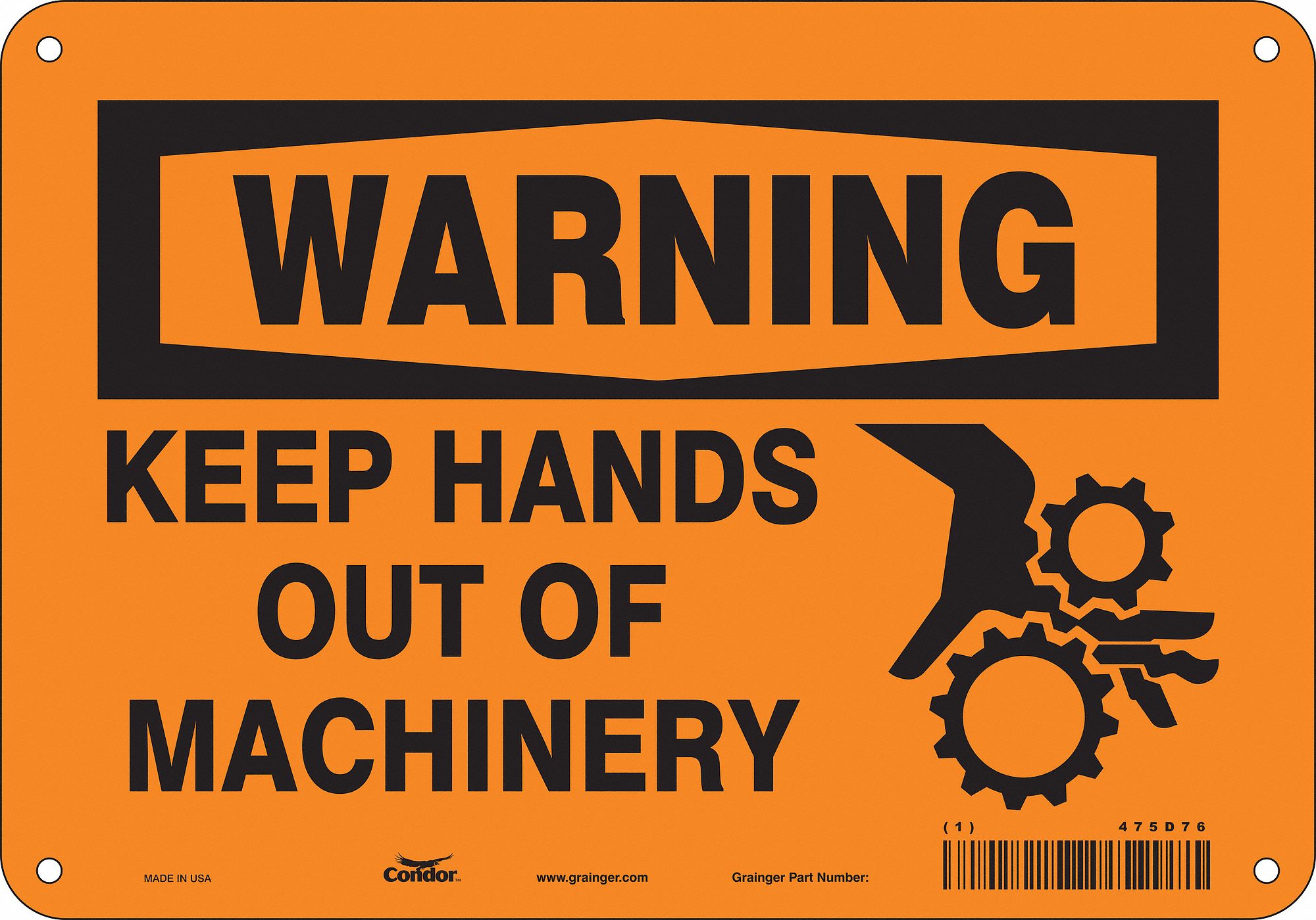 Safety Sign: Aluminum, Mounting Holes Sign Mounting, 7 in x 10 in Nominal Sign Size, 0.032 in Thick