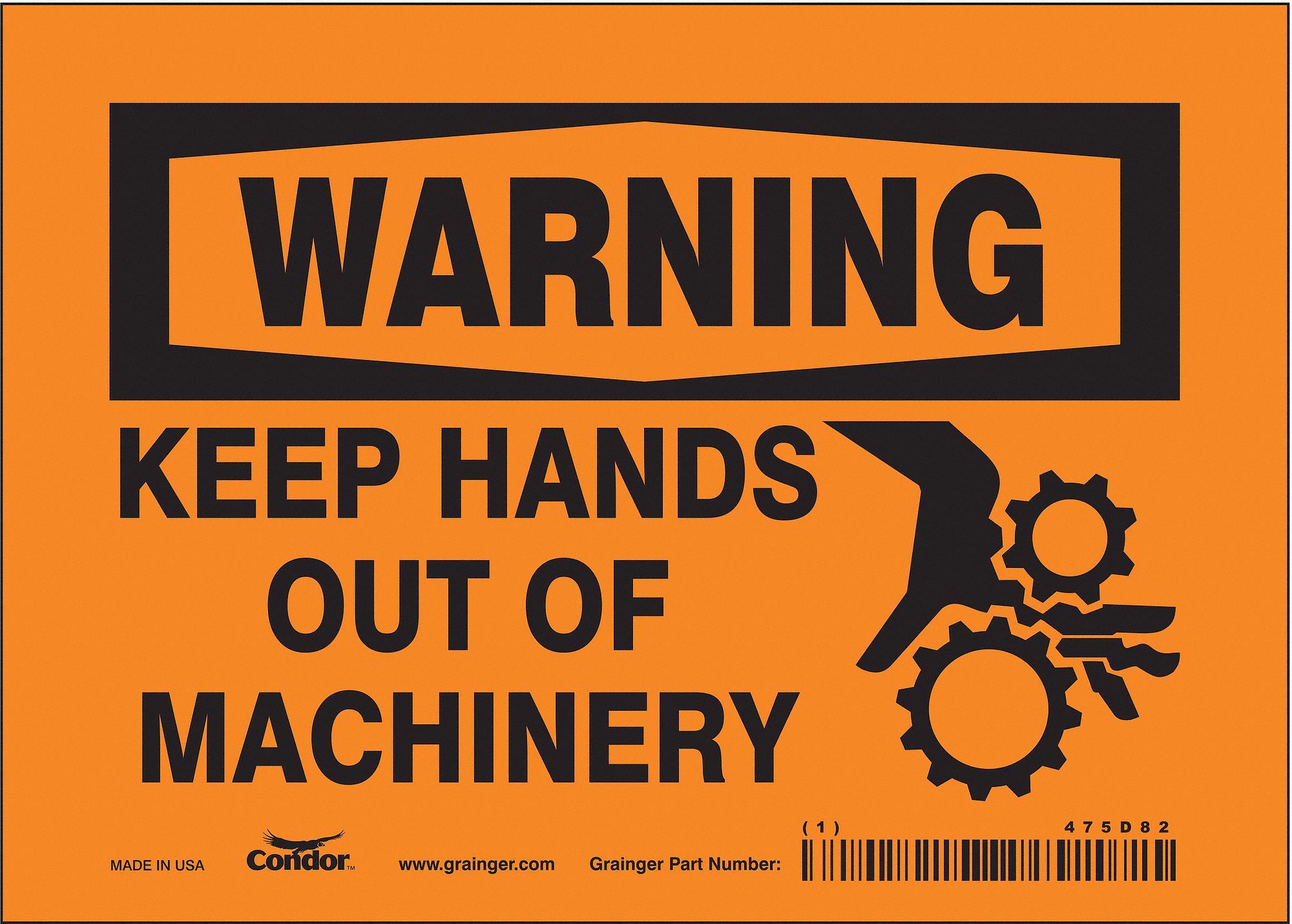 Safety Sign: Vinyl, Adhesive Sign Mounting, 5 in x 7 in Nominal Sign Size, Not Retroreflective