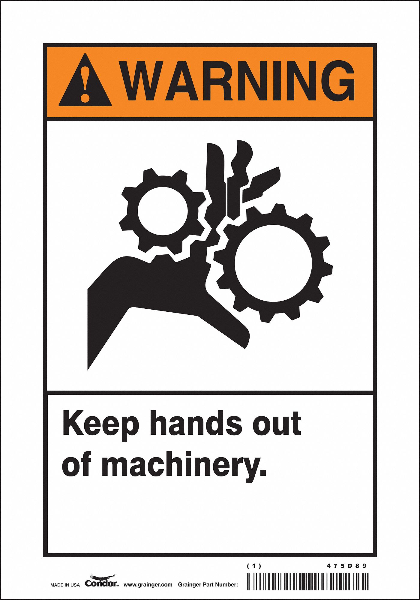 Safety Sign: Vinyl, Adhesive Sign Mounting, 10 in x 7 in Nominal Sign Size, Not Retroreflective