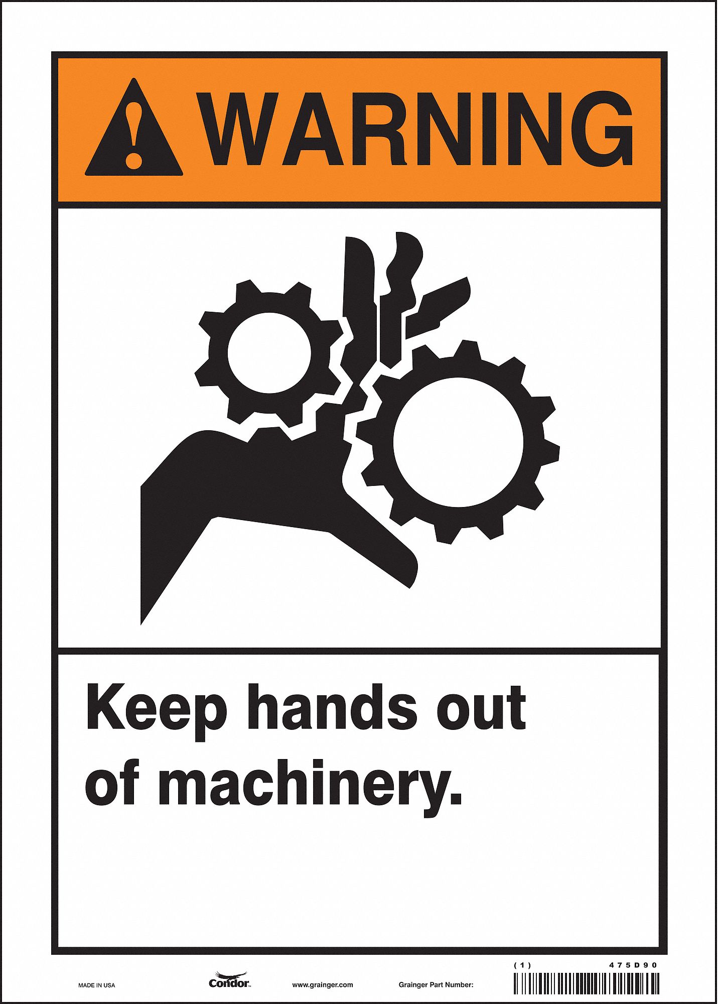 Safety Sign: Vinyl, Adhesive Sign Mounting, 14 in x 10 in Nominal Sign Size, Not Retroreflective