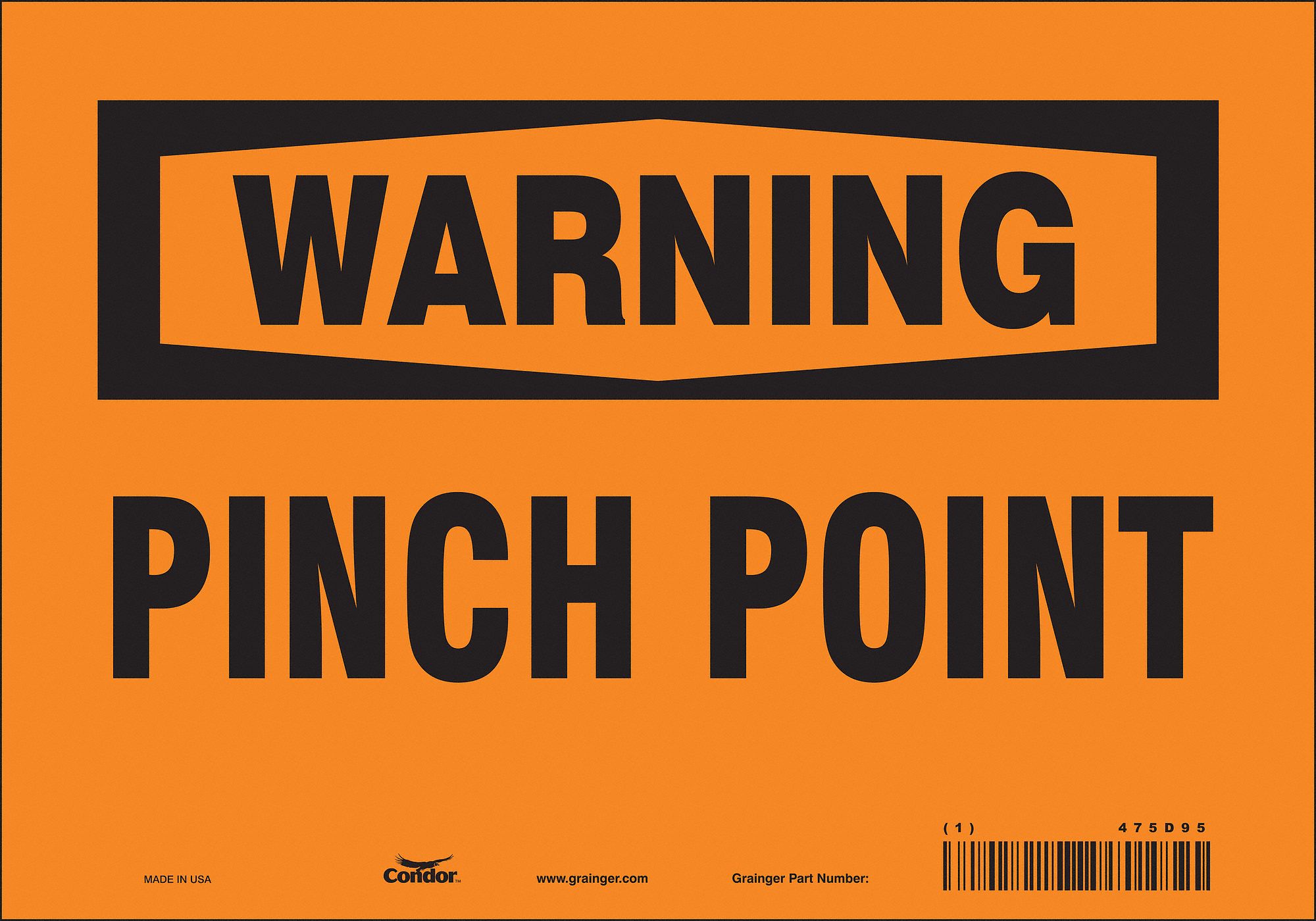Safety Sign: Vinyl, Adhesive Sign Mounting, 7 in x 10 in Nominal Sign Size, Not Retroreflective
