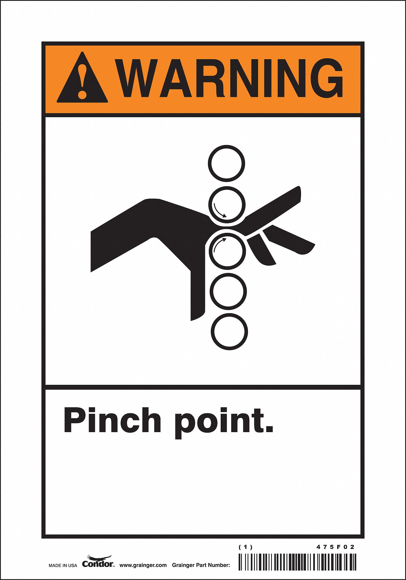 Safety Sign: Vinyl, Adhesive Sign Mounting, 10 in x 7 in Nominal Sign Size, Not Retroreflective