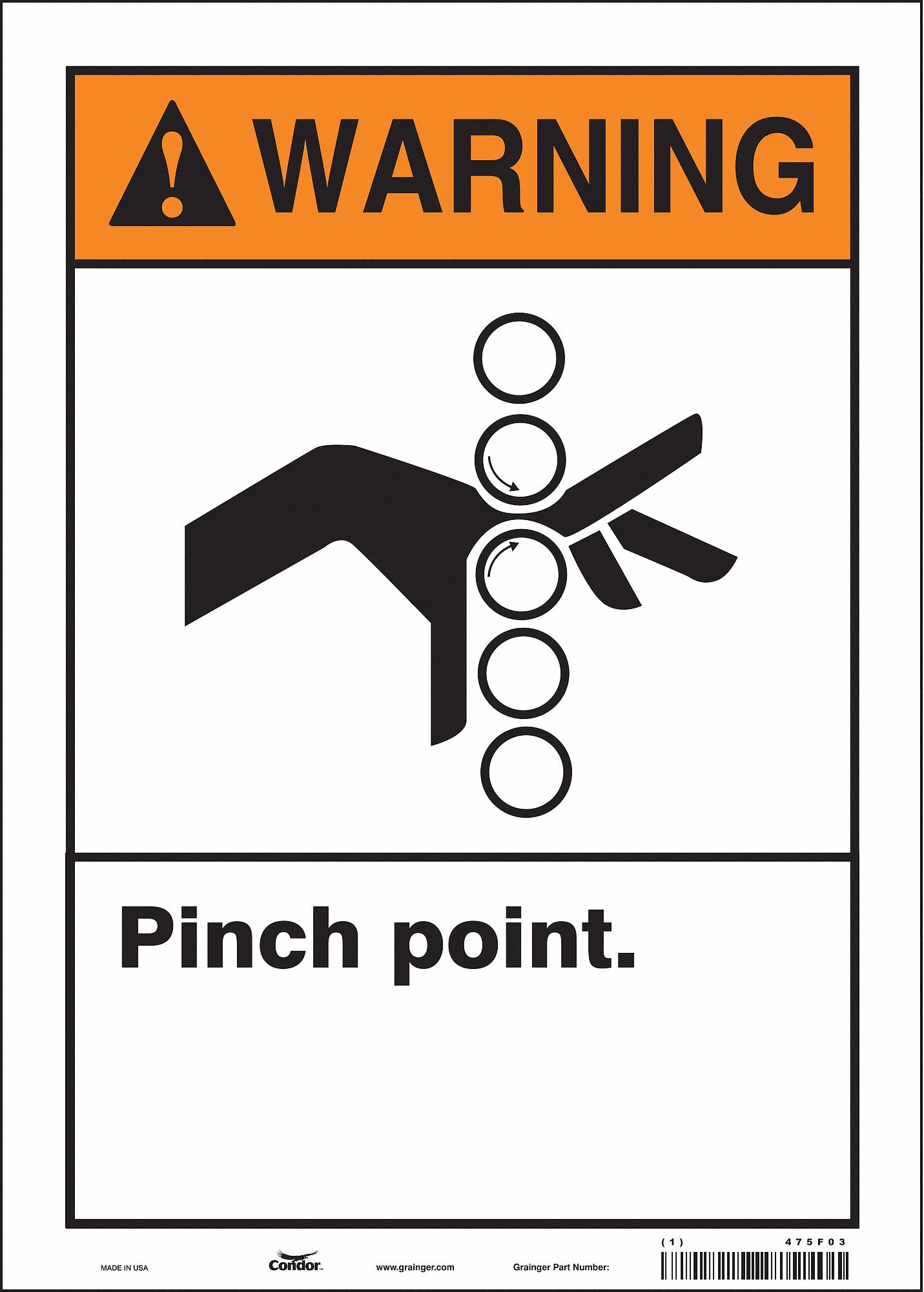 Safety Sign: Vinyl, Adhesive Sign Mounting, 14 in x 10 in Nominal Sign Size, Not Retroreflective