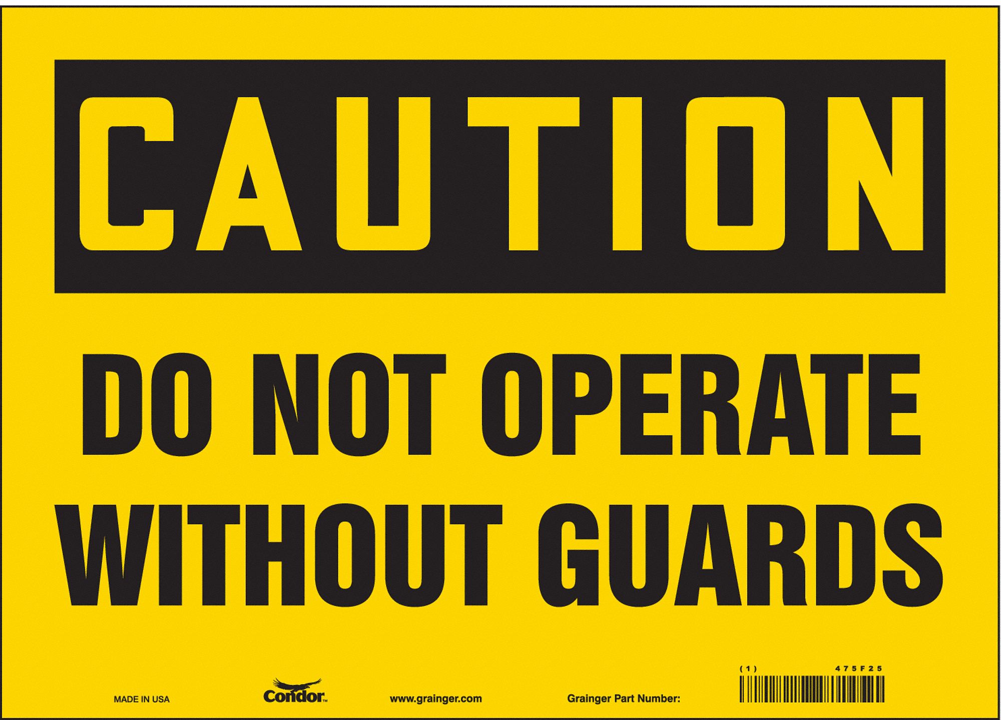 Safety Sign: Vinyl, Adhesive Sign Mounting, 10 in x 14 in Nominal Sign Size, Not Retroreflective
