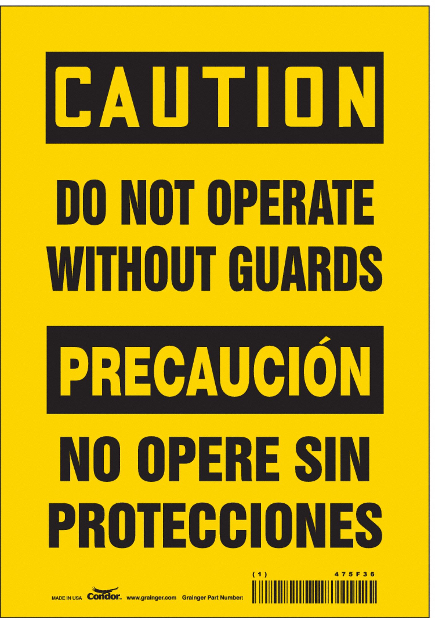 Safety Sign: Vinyl, Adhesive Sign Mounting, 10 in x 7 in Nominal Sign Size, Not Retroreflective