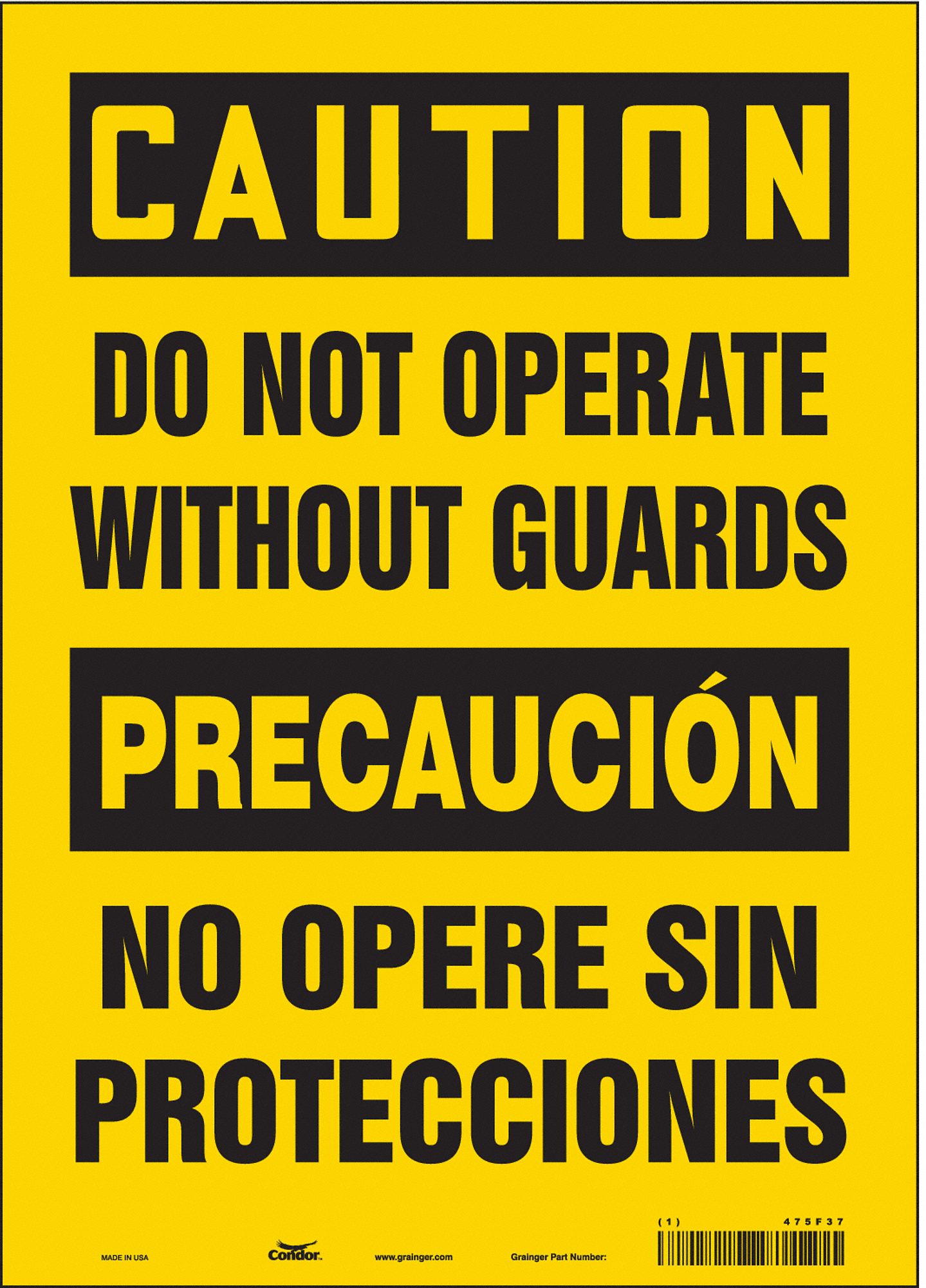 Safety Sign: Vinyl, Adhesive Sign Mounting, 14 in x 10 in Nominal Sign Size, Not Retroreflective
