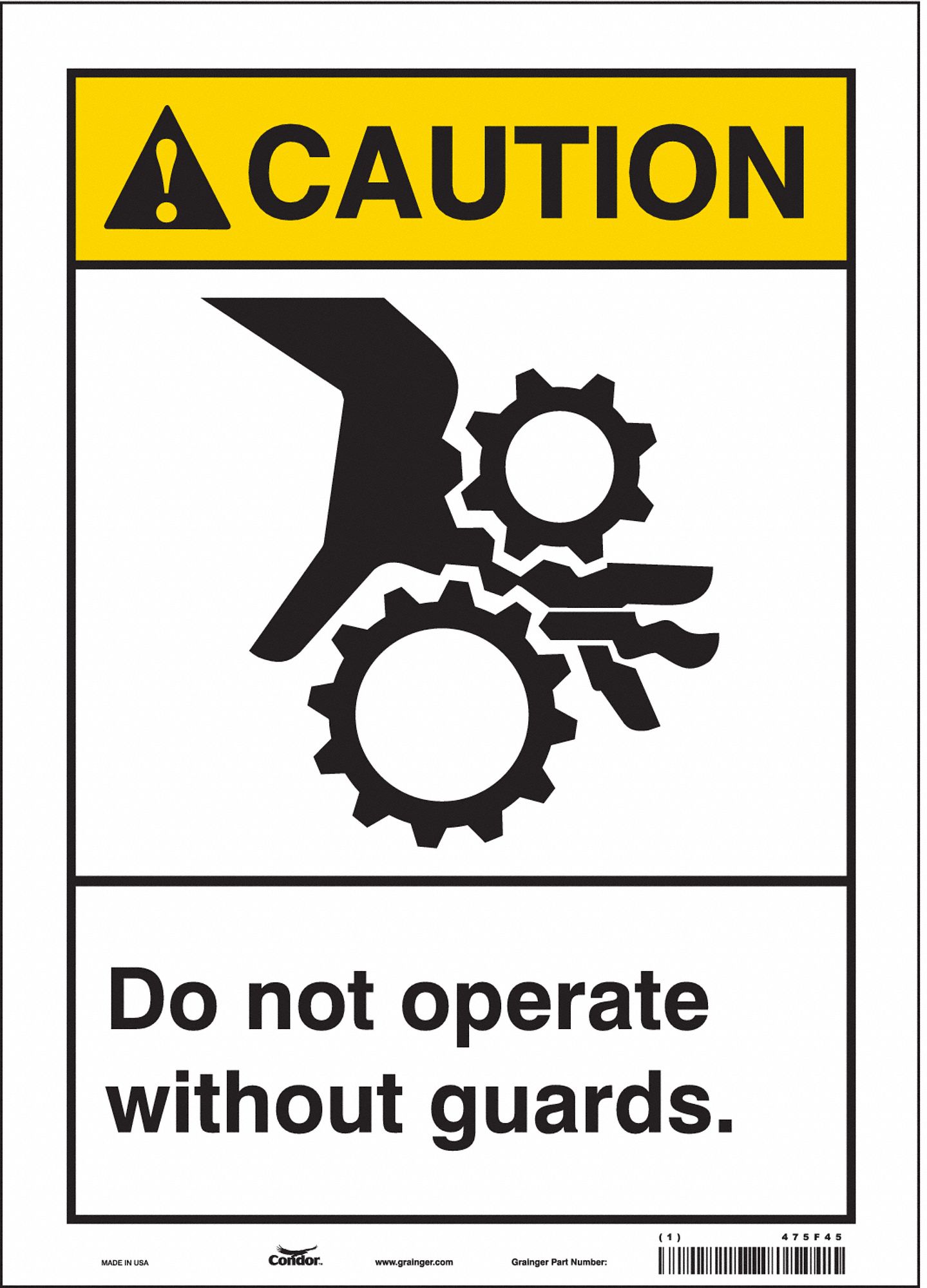 Safety Sign: Vinyl, Adhesive Sign Mounting, 14 in x 10 in Nominal Sign Size, Not Retroreflective