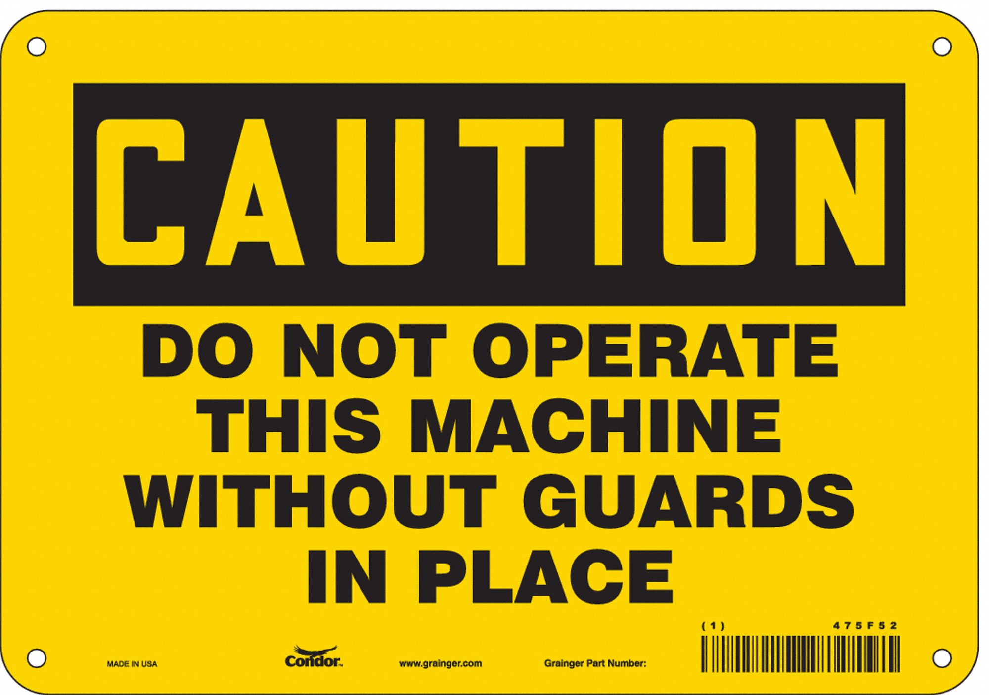Safety Sign, 7 in x 10 in, Aluminum