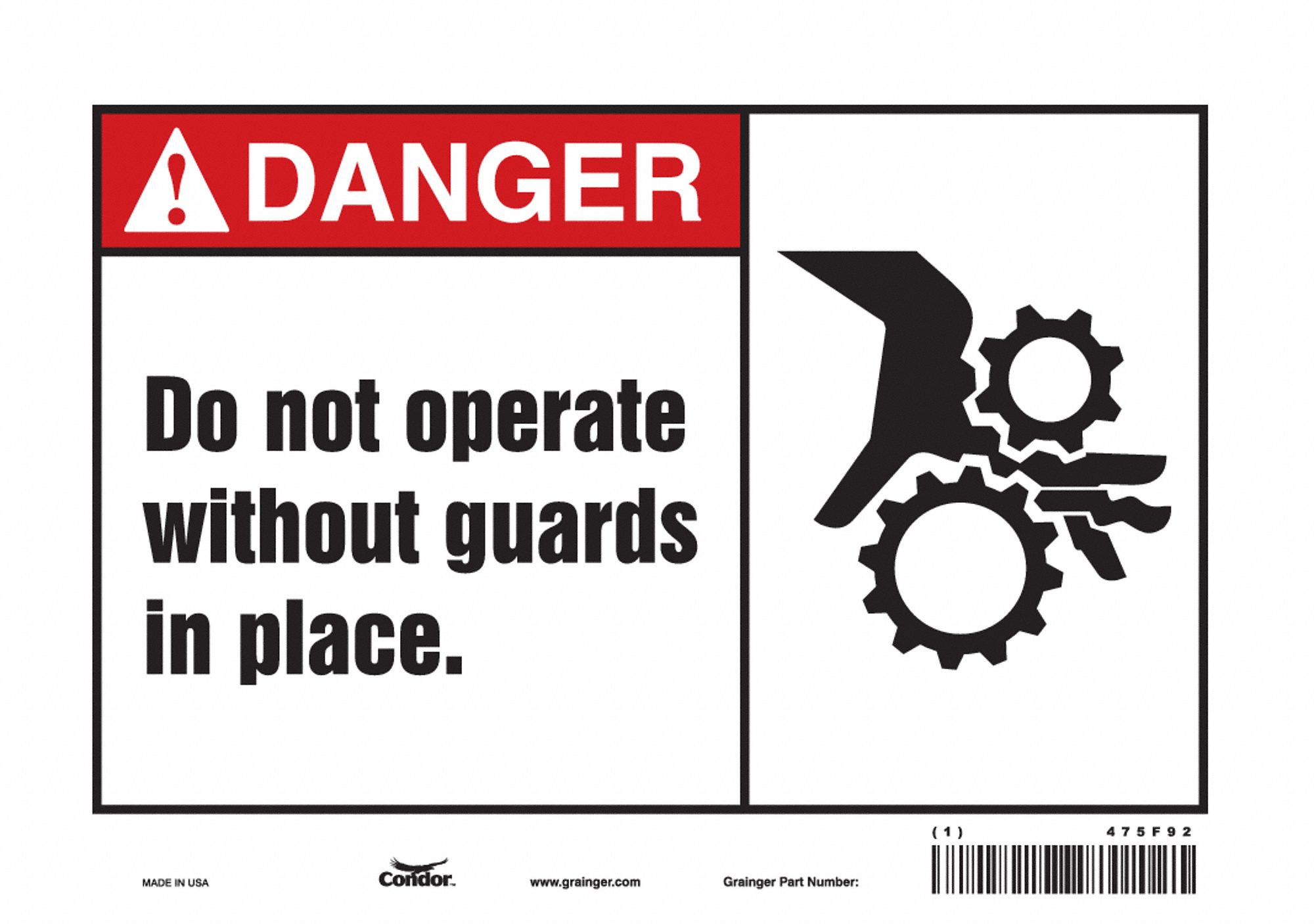 Safety Sign: Vinyl, Adhesive Sign Mounting, 7 in x 10 in Nominal Sign Size, Not Retroreflective