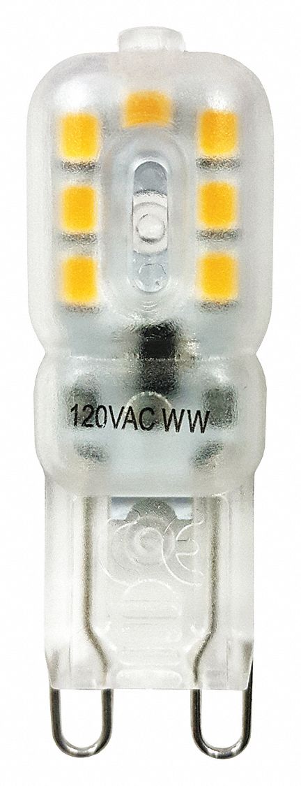 COMPACT LED BULB, 2-PIN (G9), T5, 120V AC/DC, 0.36 W, 203 LUMENS, CLEAR