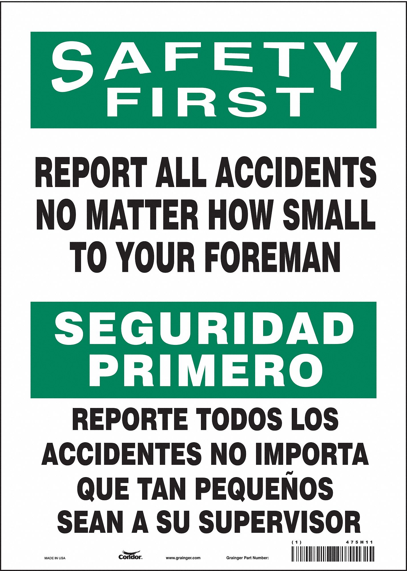 Safety Sign: Vinyl, Adhesive Sign Mounting, 14 in x 10 in Nominal Sign Size, Not Retroreflective