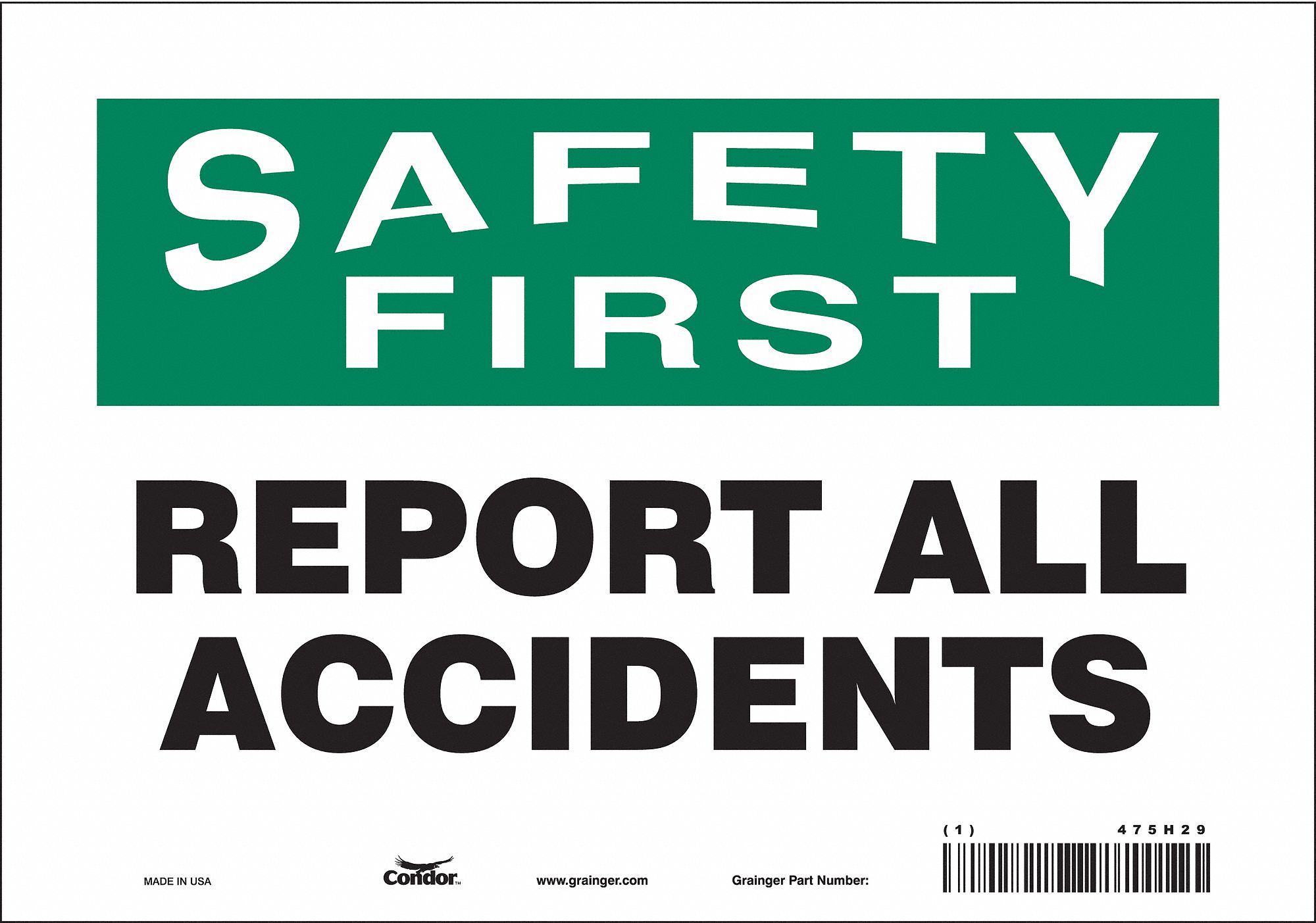 Safety Sign: Vinyl, Adhesive Sign Mounting, 7 in x 10 in Nominal Sign Size, Not Retroreflective