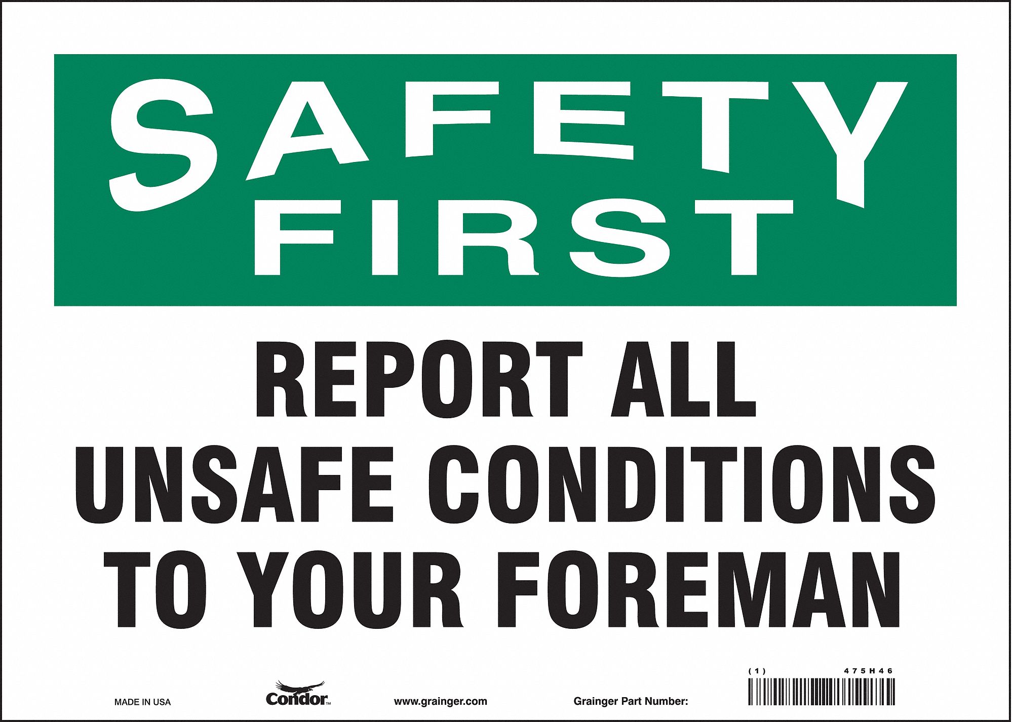 Safety Sign: Vinyl, Adhesive Sign Mounting, 10 in x 14 in Nominal Sign Size, Not Retroreflective