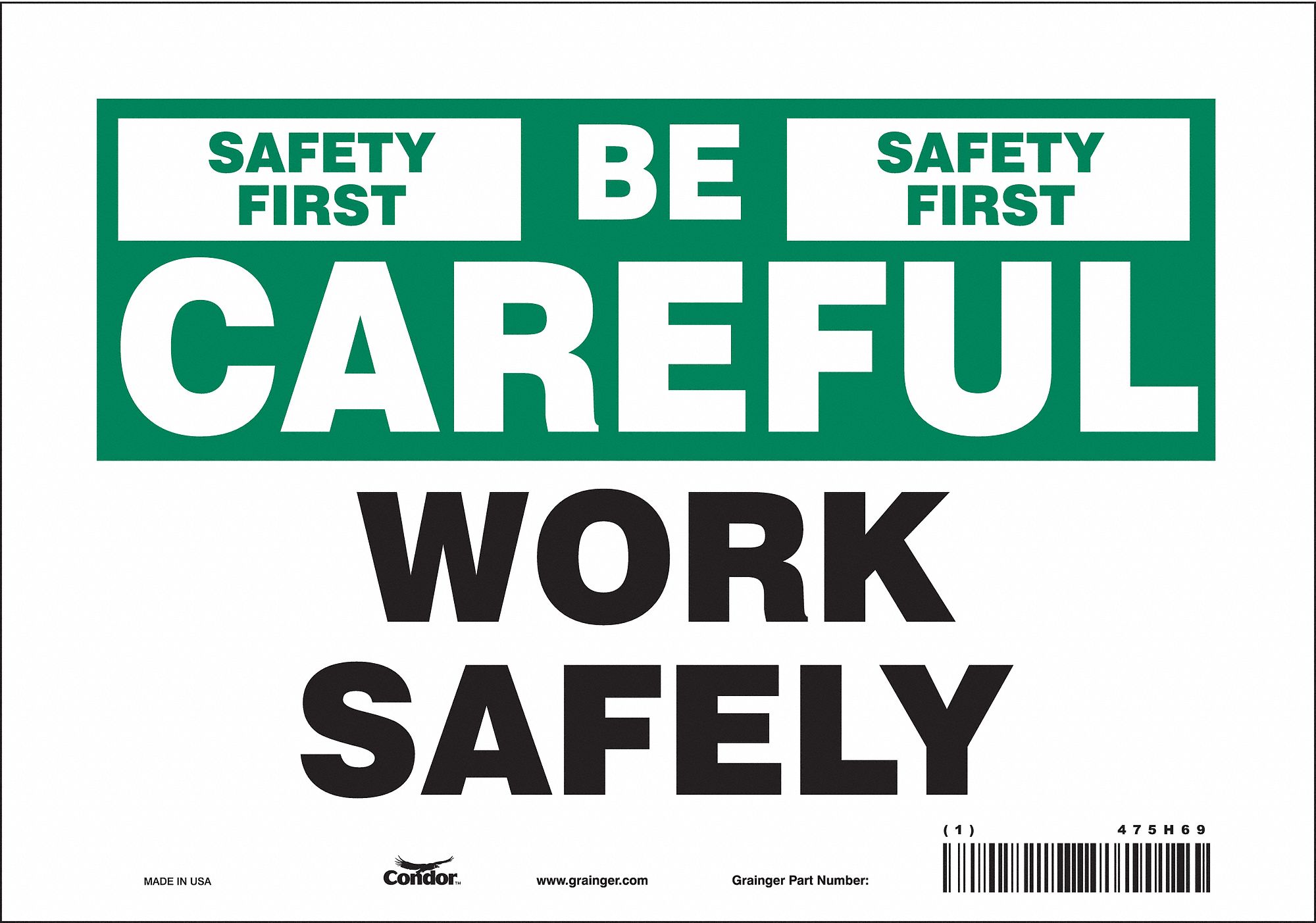 Safety Sign: Vinyl, Adhesive Sign Mounting, 7 in x 10 in Nominal Sign Size, Not Retroreflective
