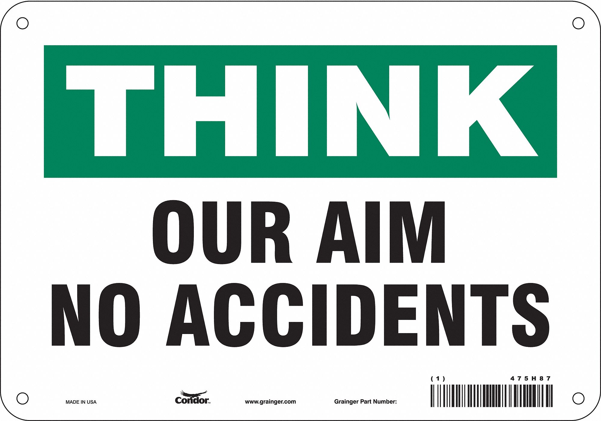 Safety Sign, 7 in x 10 in, Polyethylene
