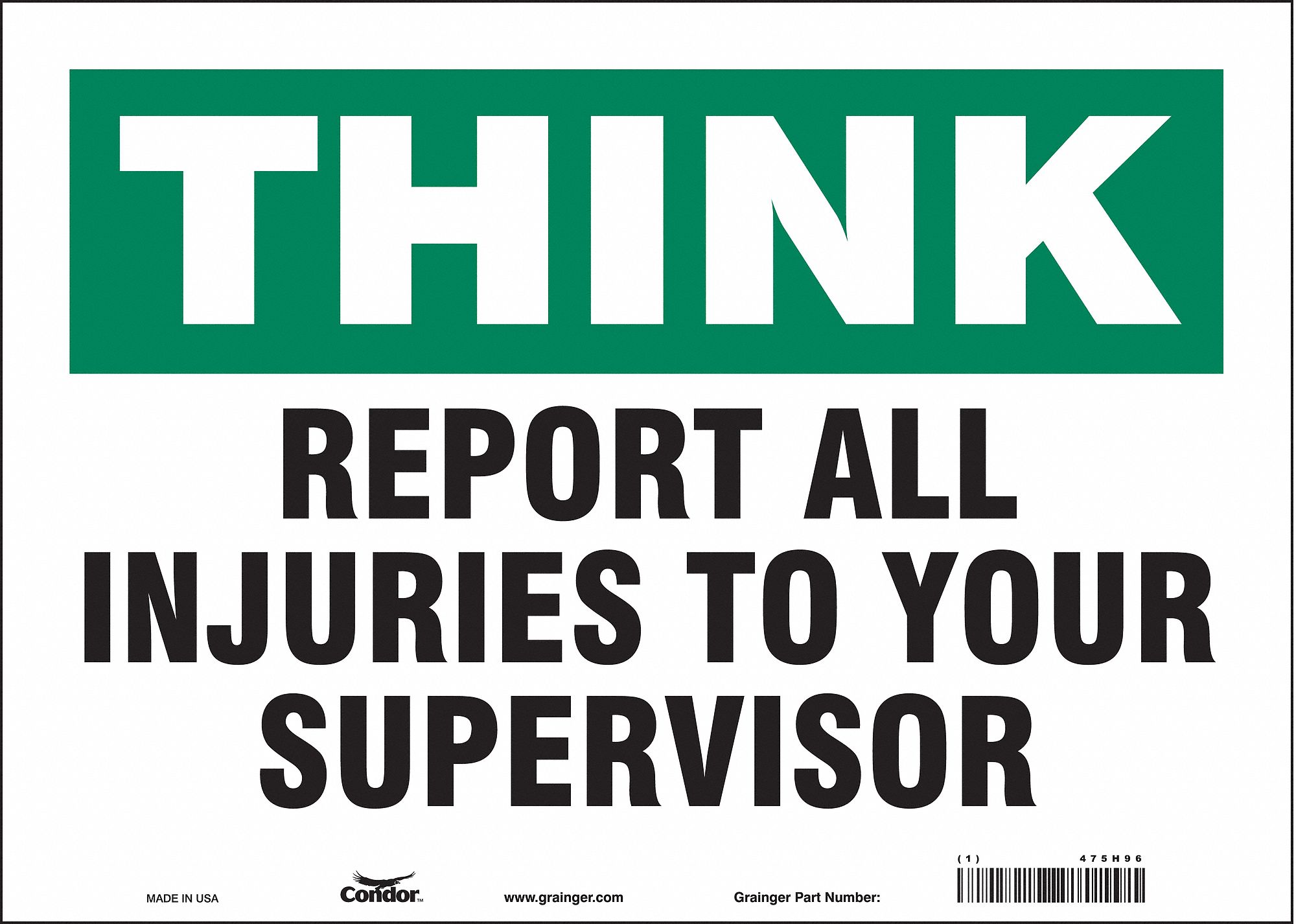 Safety Sign: Vinyl, Adhesive Sign Mounting, 10 in x 14 in Nominal Sign Size, Not Retroreflective