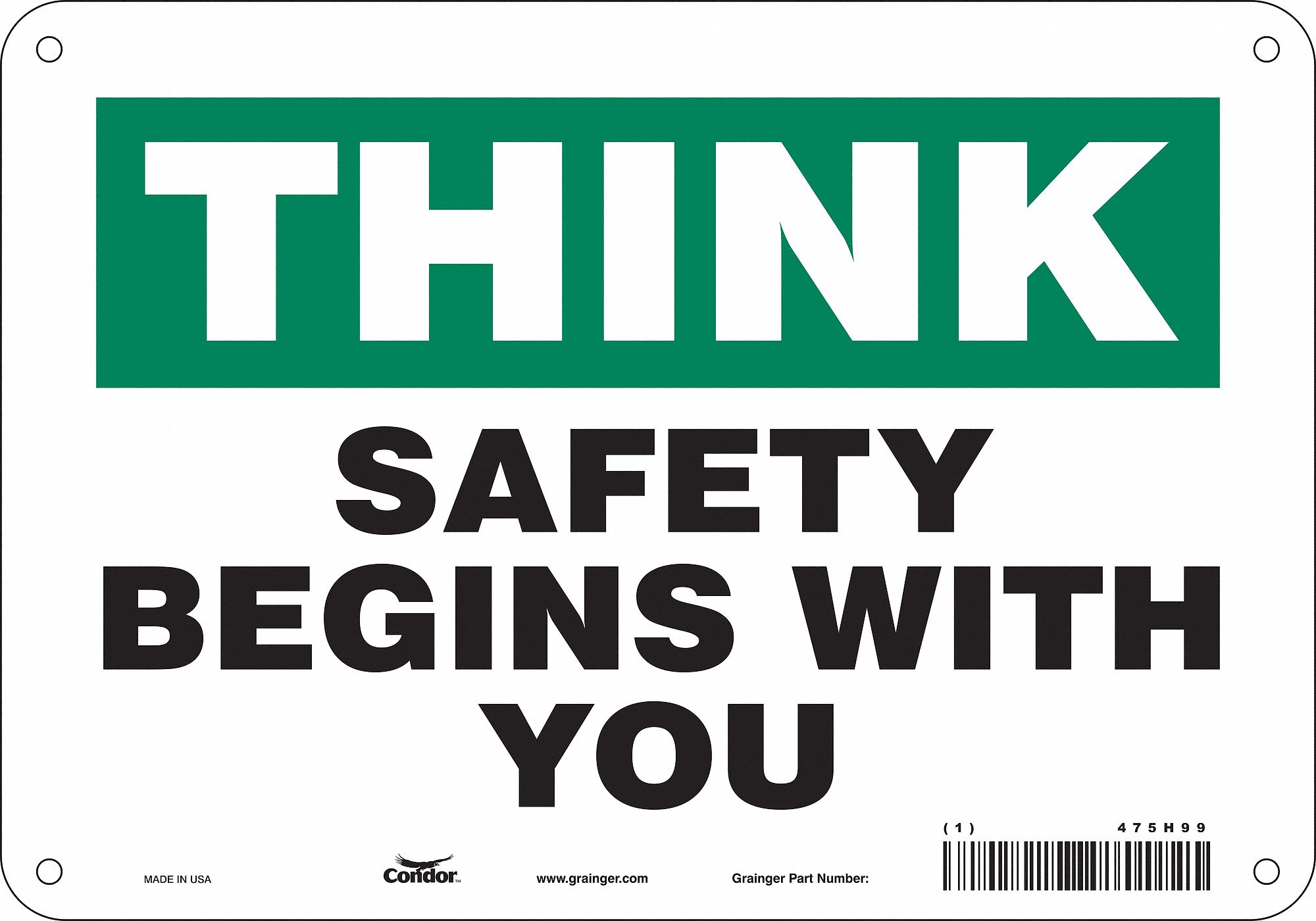 PANNEAU SECURITE,7PO X 10PO,POLYETHYLENE