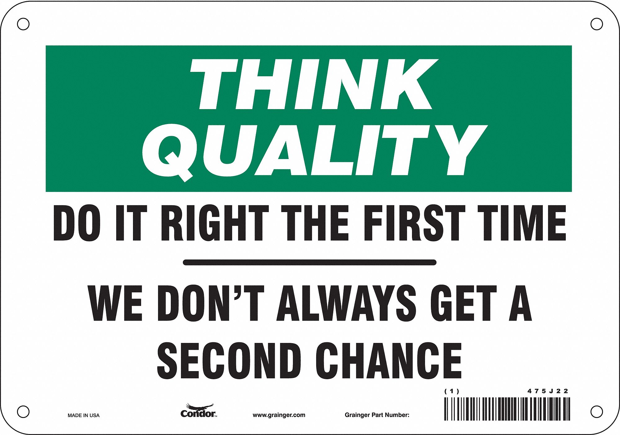 Safety Sign: Polyethylene, Mounting Holes Sign Mounting, 7 in x 10 in Nominal Sign Size, Wall