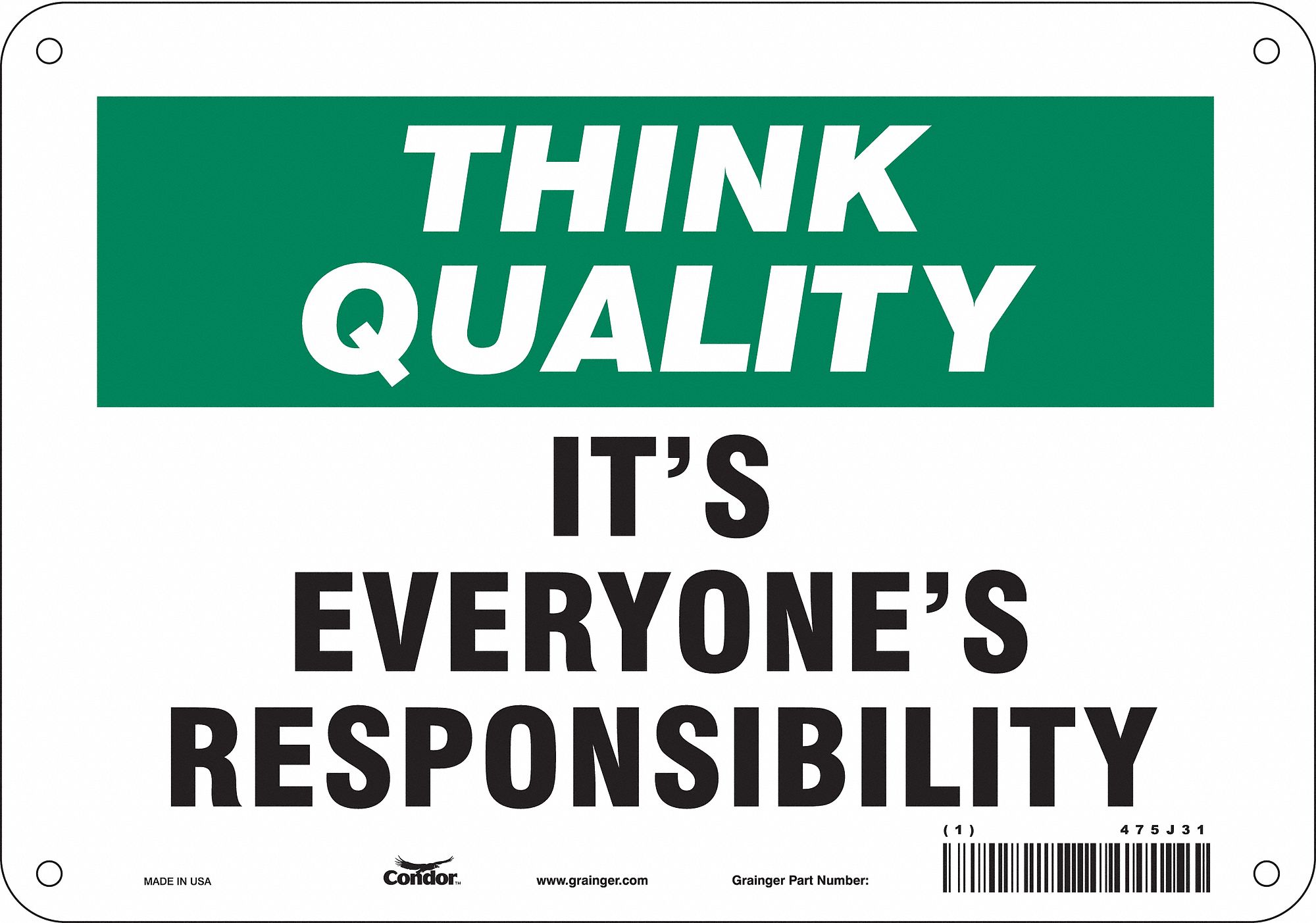 Safety Sign: Aluminum, Mounting Holes Sign Mounting, 7 in x 10 in Nominal Sign Size, 0.032 in Thick
