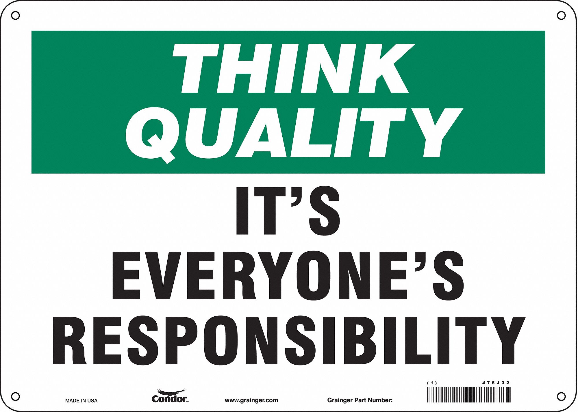 Safety Sign: Aluminum, Mounting Holes Sign Mounting, 10 in x 14 in Nominal Sign Size, 0.032 in Thick