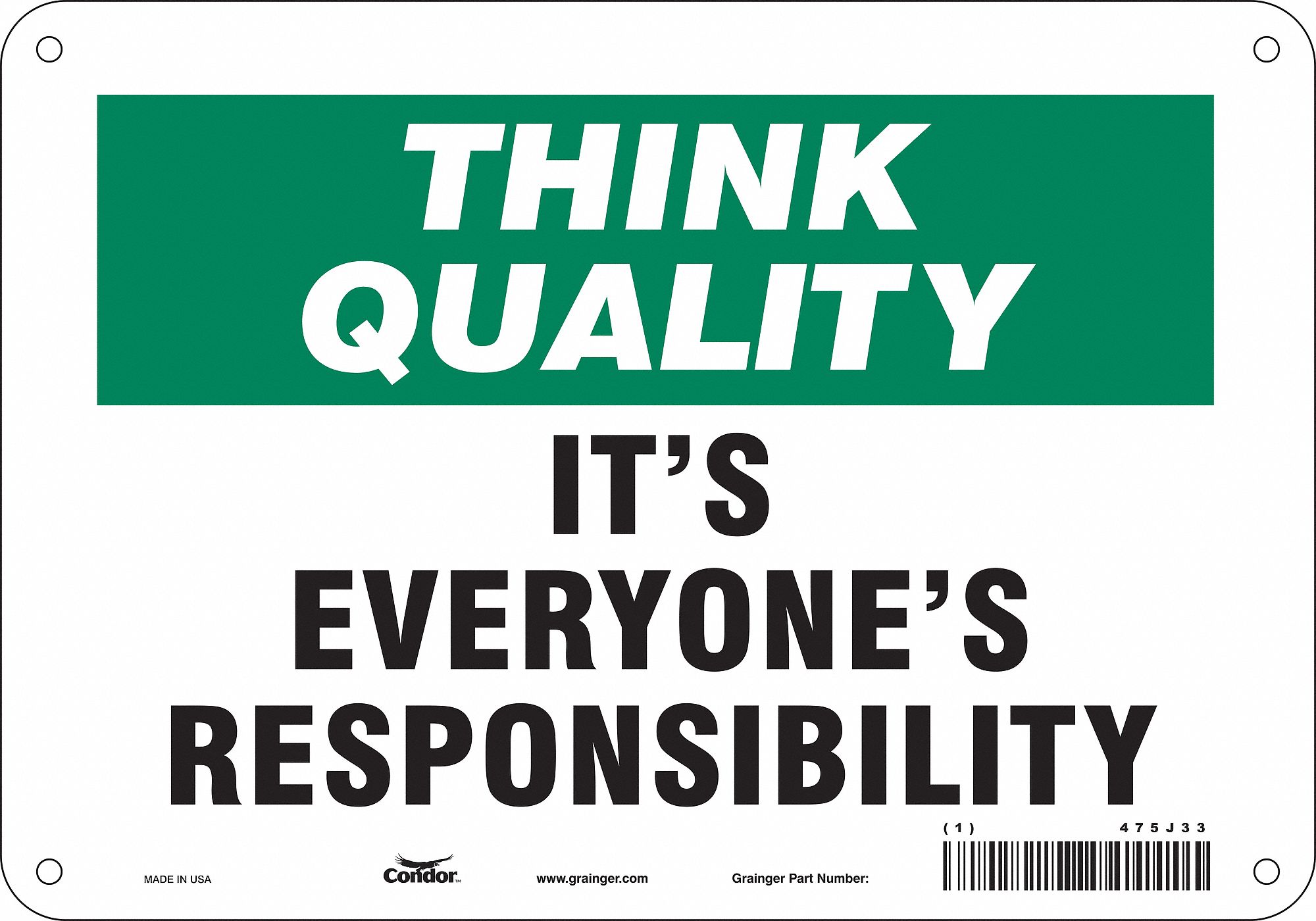 Safety Sign: Polyethylene, Mounting Holes Sign Mounting, 7 in x 10 in Nominal Sign Size, Wall