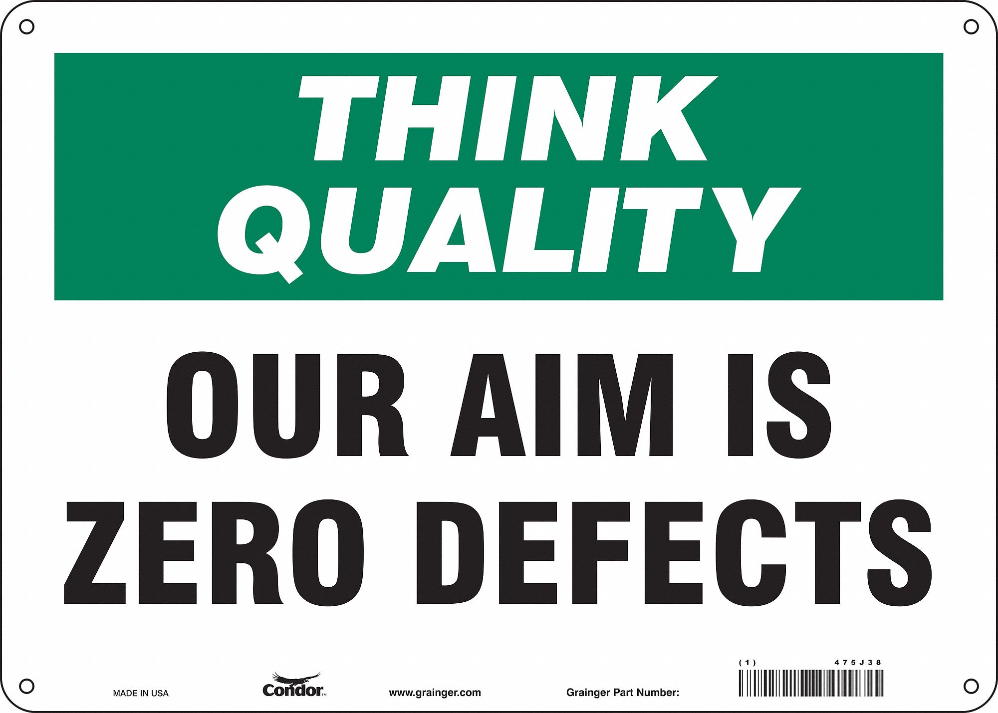 Safety Sign: Aluminum, Mounting Holes Sign Mounting, 10 in x 14 in Nominal Sign Size, 0.032 in Thick
