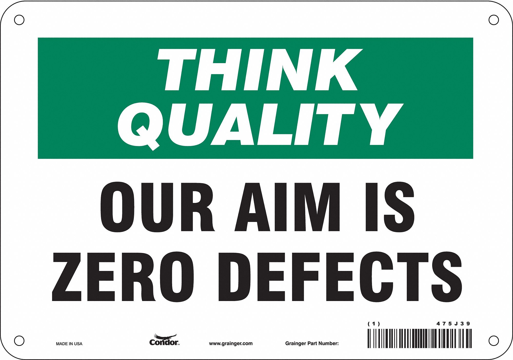 Safety Sign: Polyethylene, Mounting Holes Sign Mounting, 7 in x 10 in Nominal Sign Size, Wall