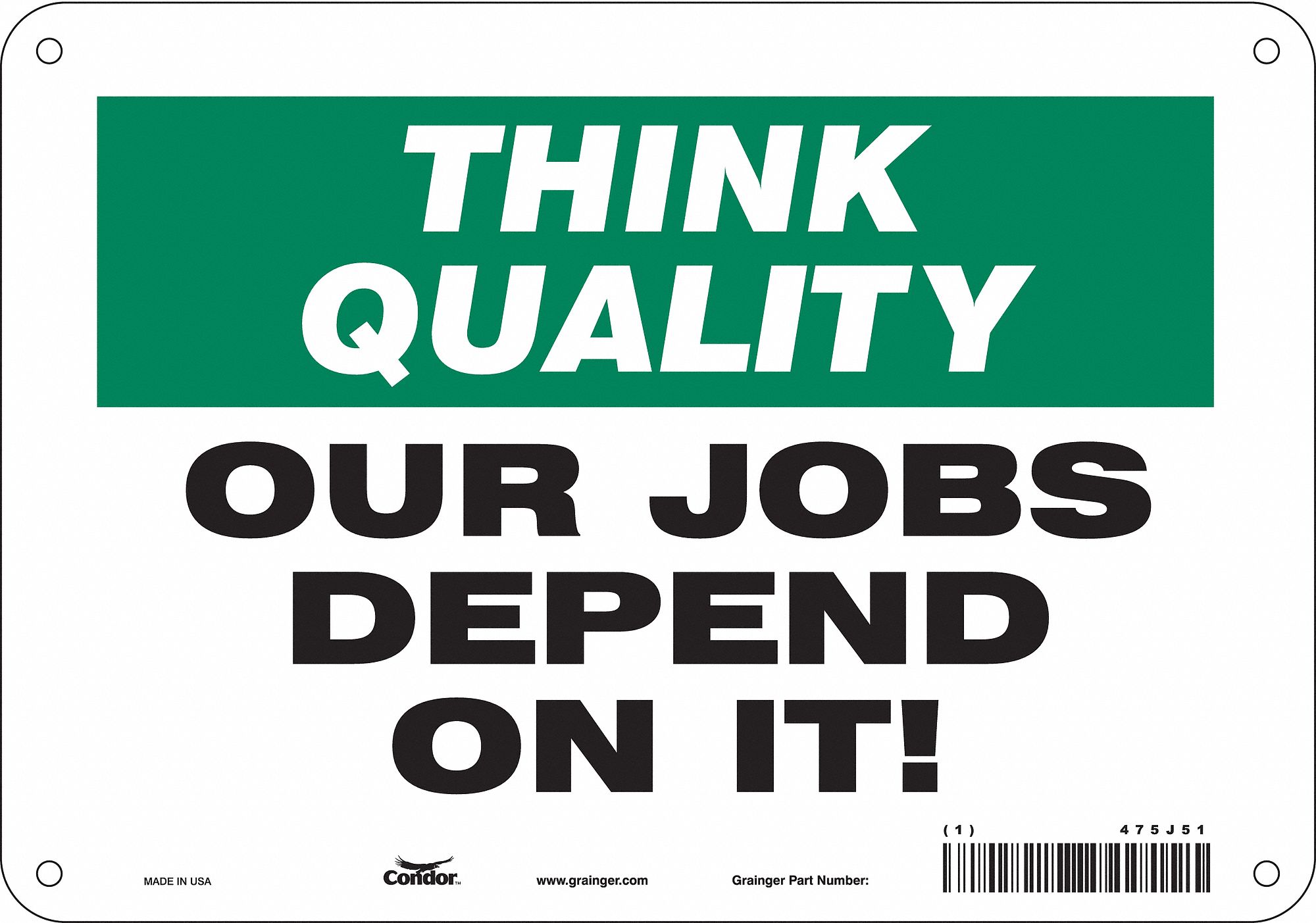 Safety Sign: Polyethylene, Mounting Holes Sign Mounting, 7 in x 10 in Nominal Sign Size, Wall