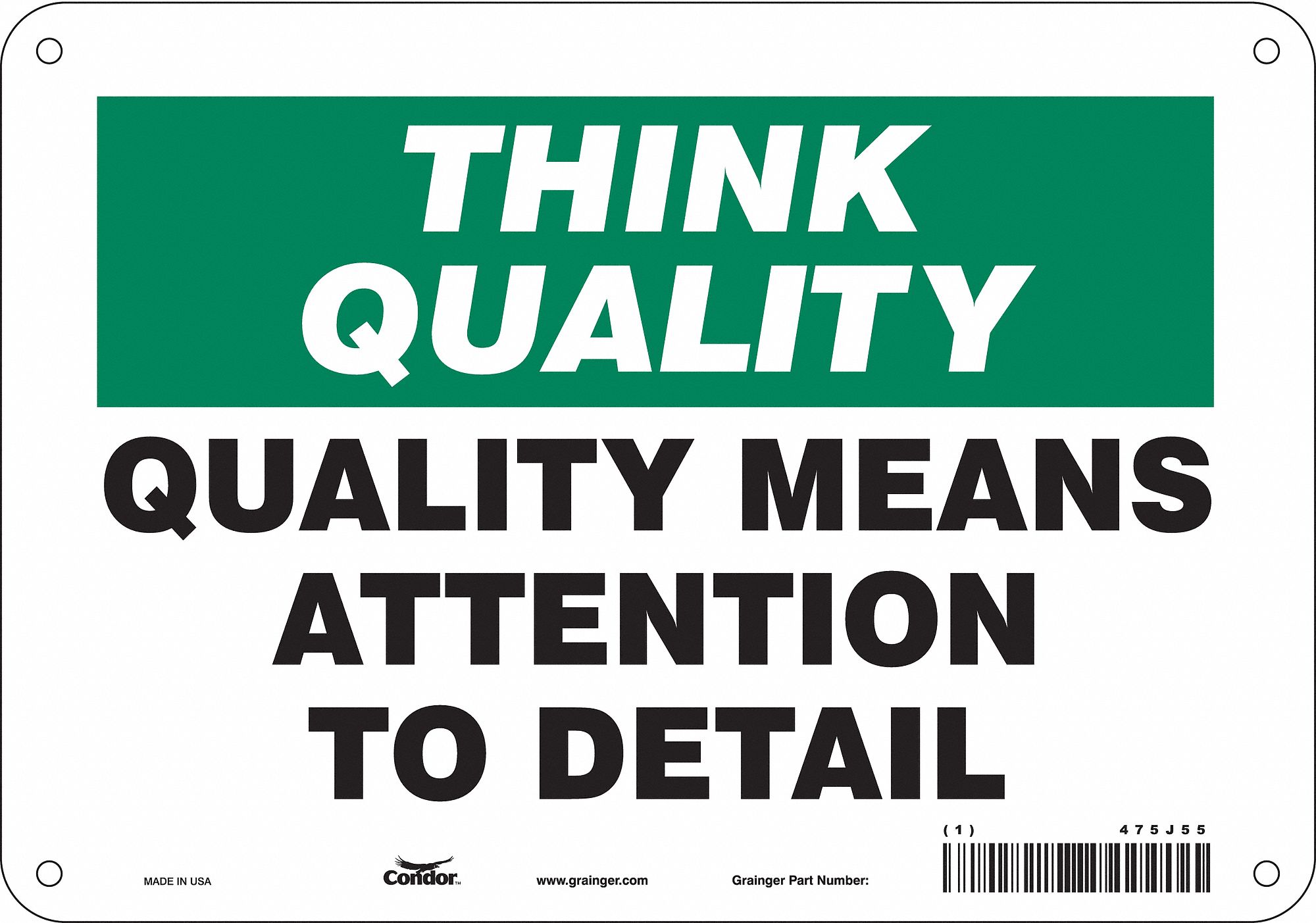 Safety Sign: Aluminum, Mounting Holes Sign Mounting, 7 in x 10 in Nominal Sign Size, 0.032 in Thick