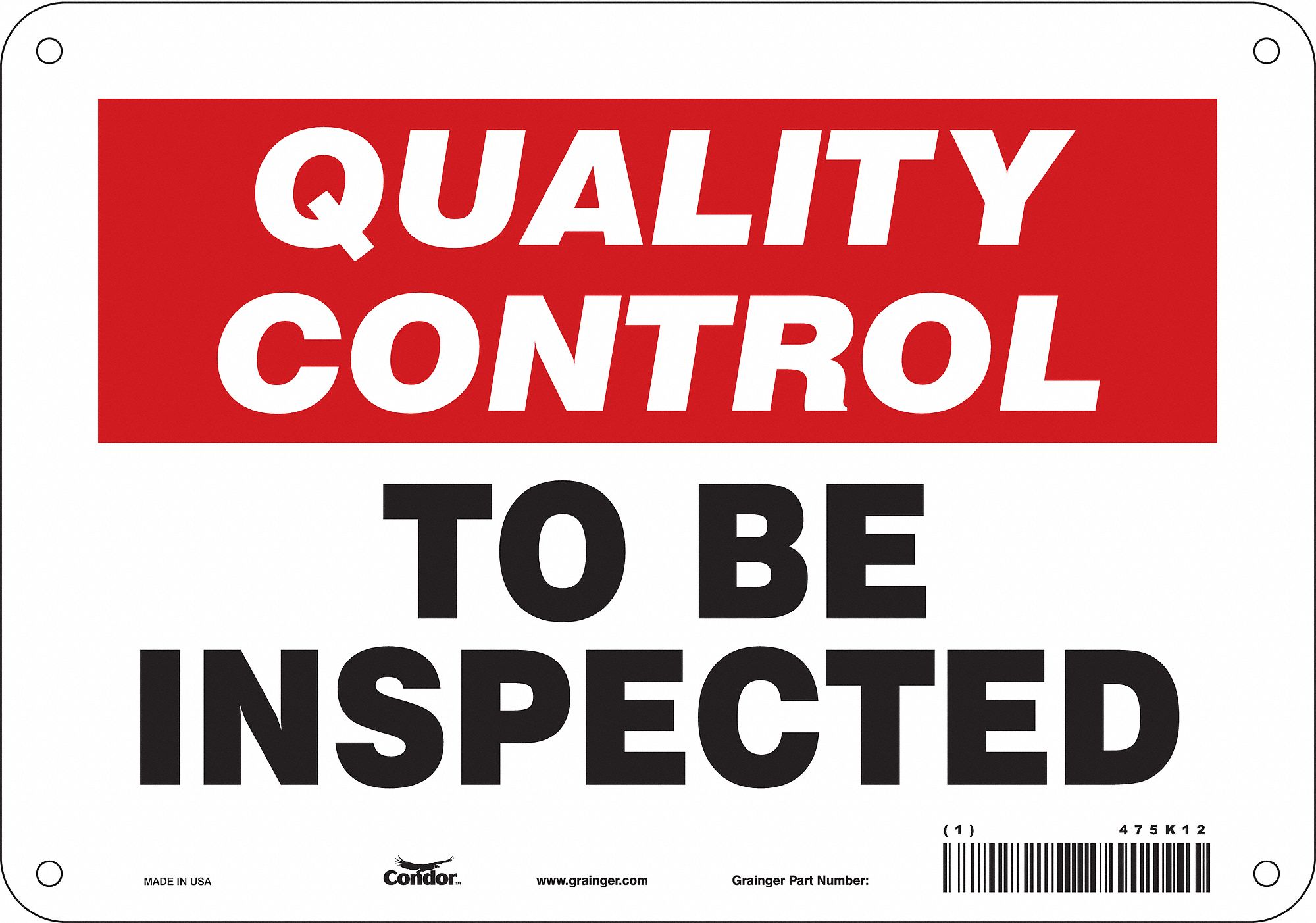 Safety Sign: Polyethylene, Mounting Holes Sign Mounting, 7 in x 10 in Nominal Sign Size, Wall