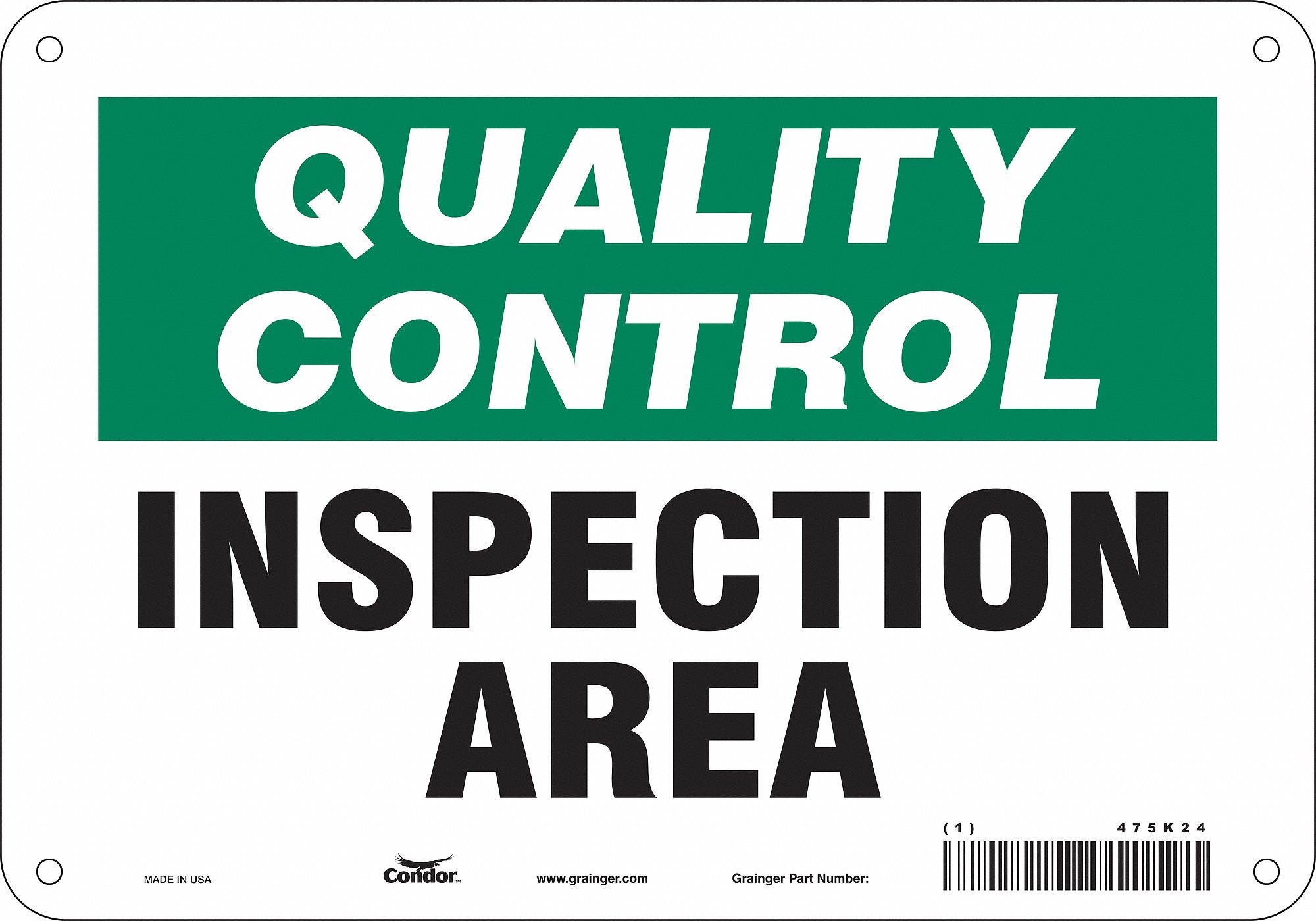 Safety Sign: Polyethylene, Mounting Holes Sign Mounting, 7 in x 10 in Nominal Sign Size, Wall
