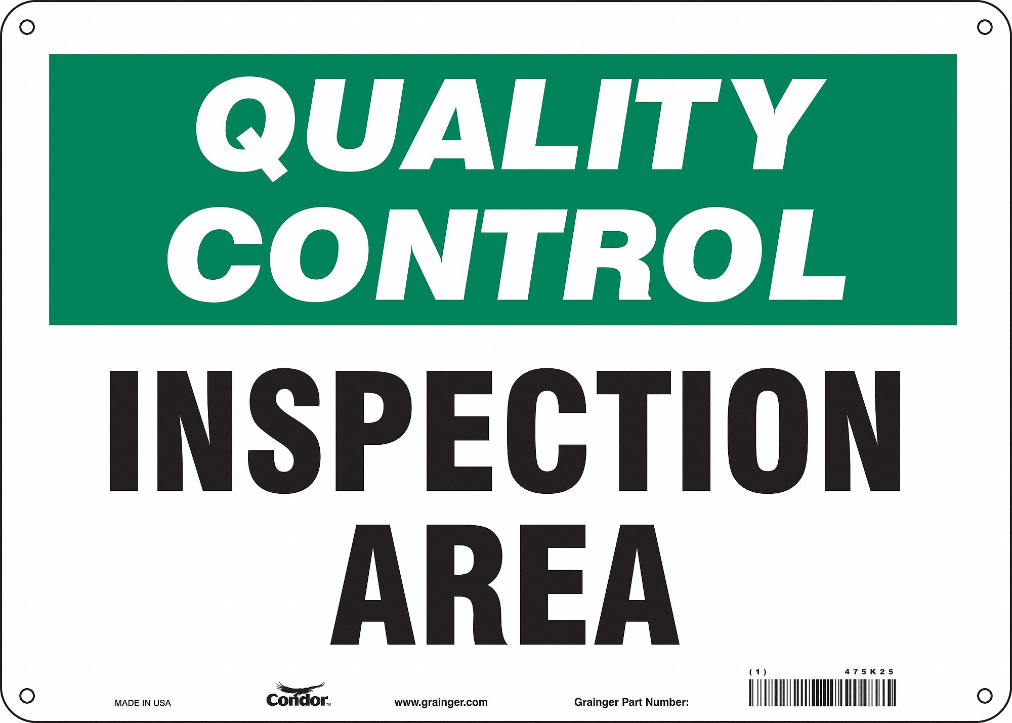Safety Sign: Polyethylene, Mounting Holes Sign Mounting, 10 in x 14 in Nominal Sign Size, Wall