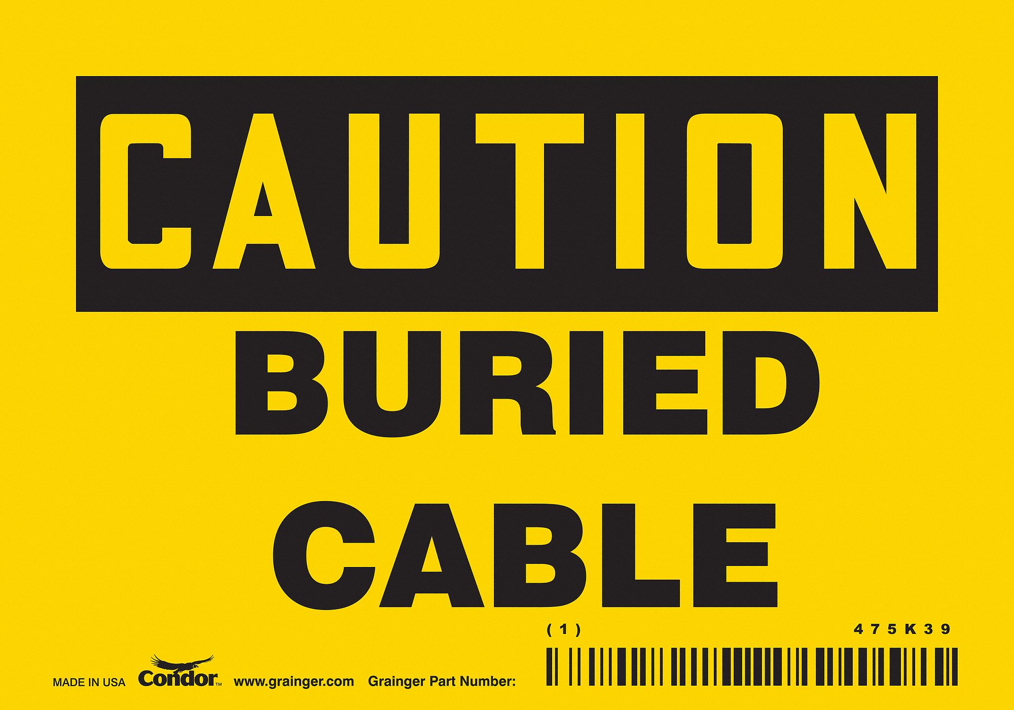 Safety Sign: Vinyl, Adhesive Sign Mounting, 3 1/2 in x 5 in Nominal Sign Size, Not Retroreflective