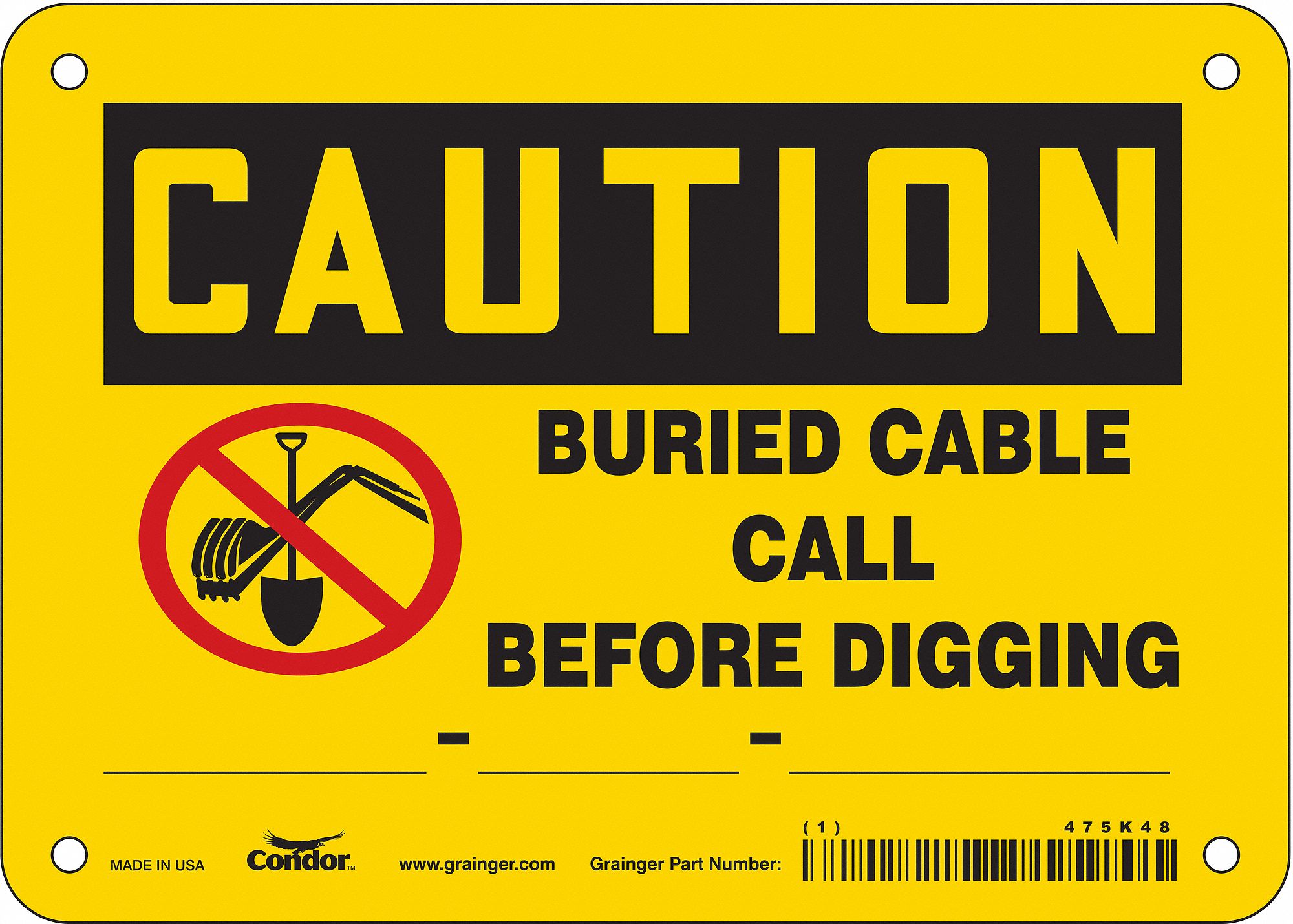 Safety Sign: Vinyl, Adhesive Sign Mounting, 5 in x 7 in Nominal Sign Size, Not Retroreflective