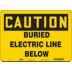 Caution: Buried Electric Line Below Signs
