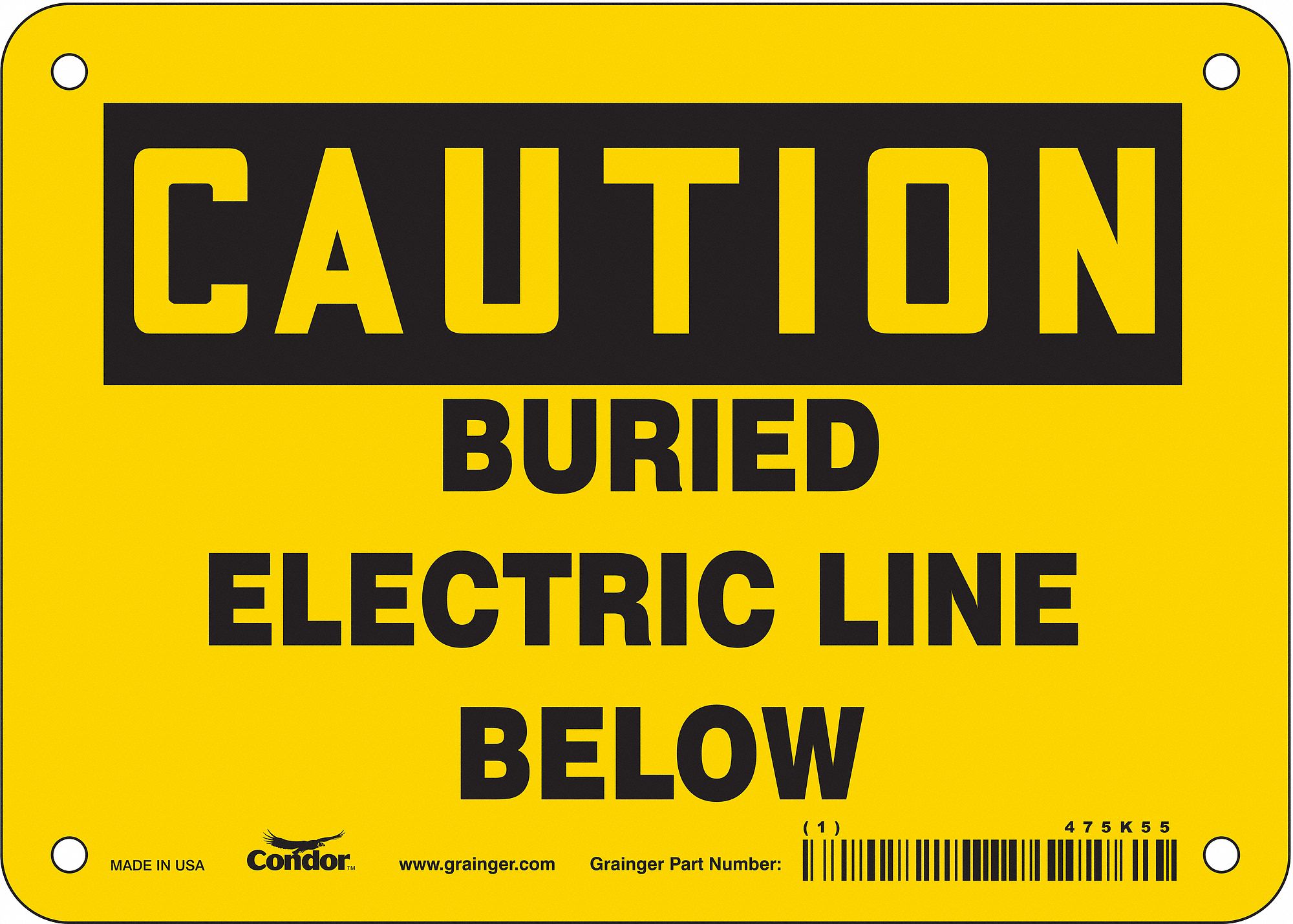 Safety Sign: Vinyl, Adhesive Sign Mounting, 5 in x 7 in Nominal Sign Size, Not Retroreflective