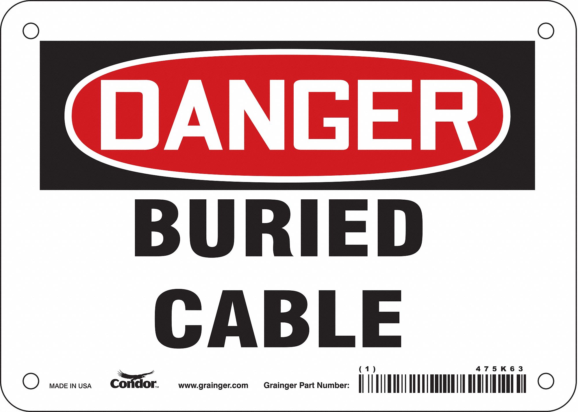 Safety Sign: Vinyl, Adhesive Sign Mounting, 5 in x 7 in Nominal Sign Size, Not Retroreflective