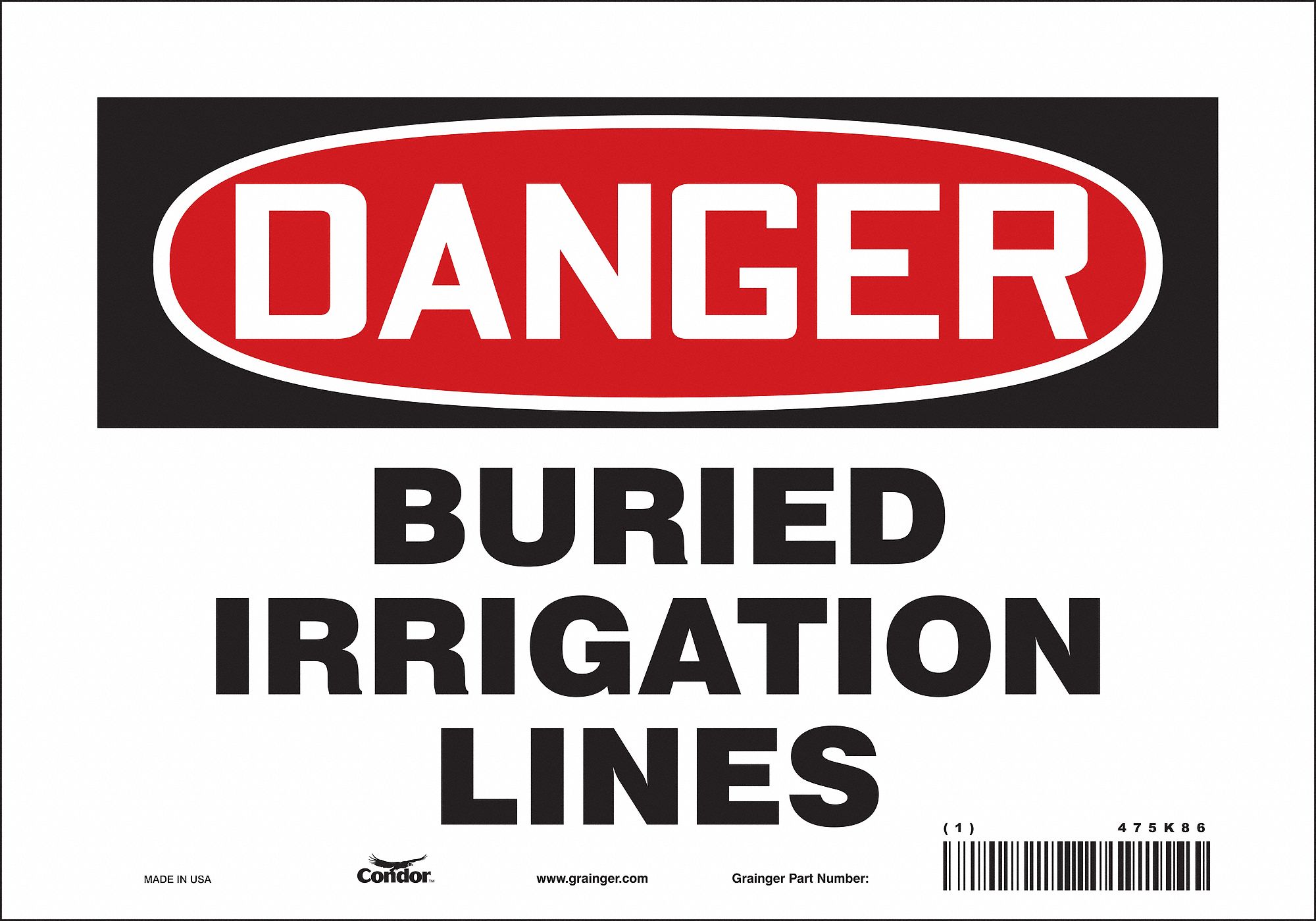Safety Sign: Vinyl, Adhesive Sign Mounting, 7 in x 10 in Nominal Sign Size, Not Retroreflective