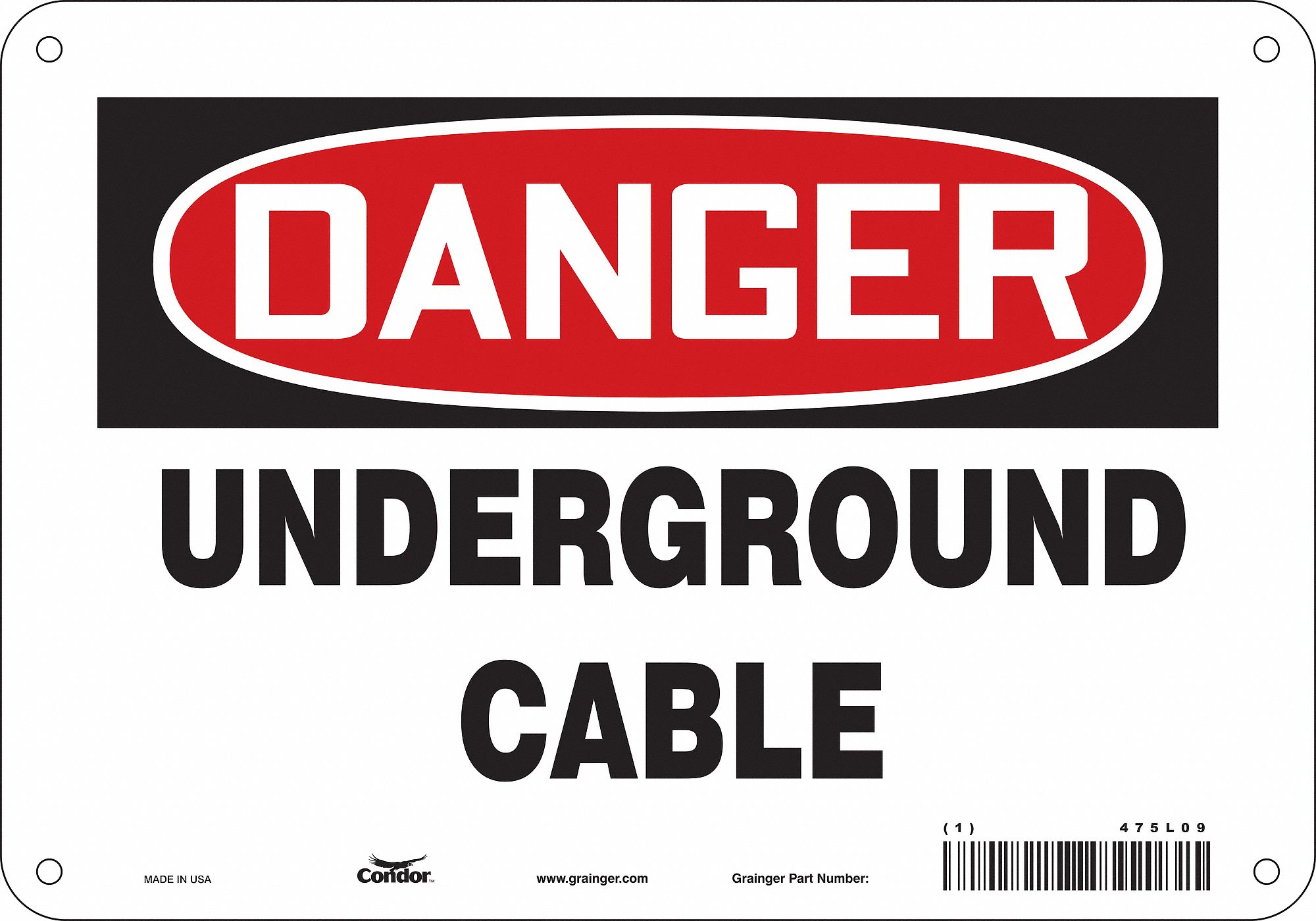 Safety Sign, 7 in x 10 in, Aluminum