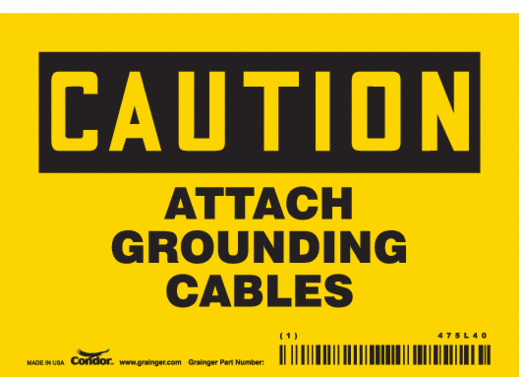 Safety Sign: Vinyl, Adhesive Sign Mounting, 3 1/2 in x 5 in Nominal Sign Size, Not Retroreflective