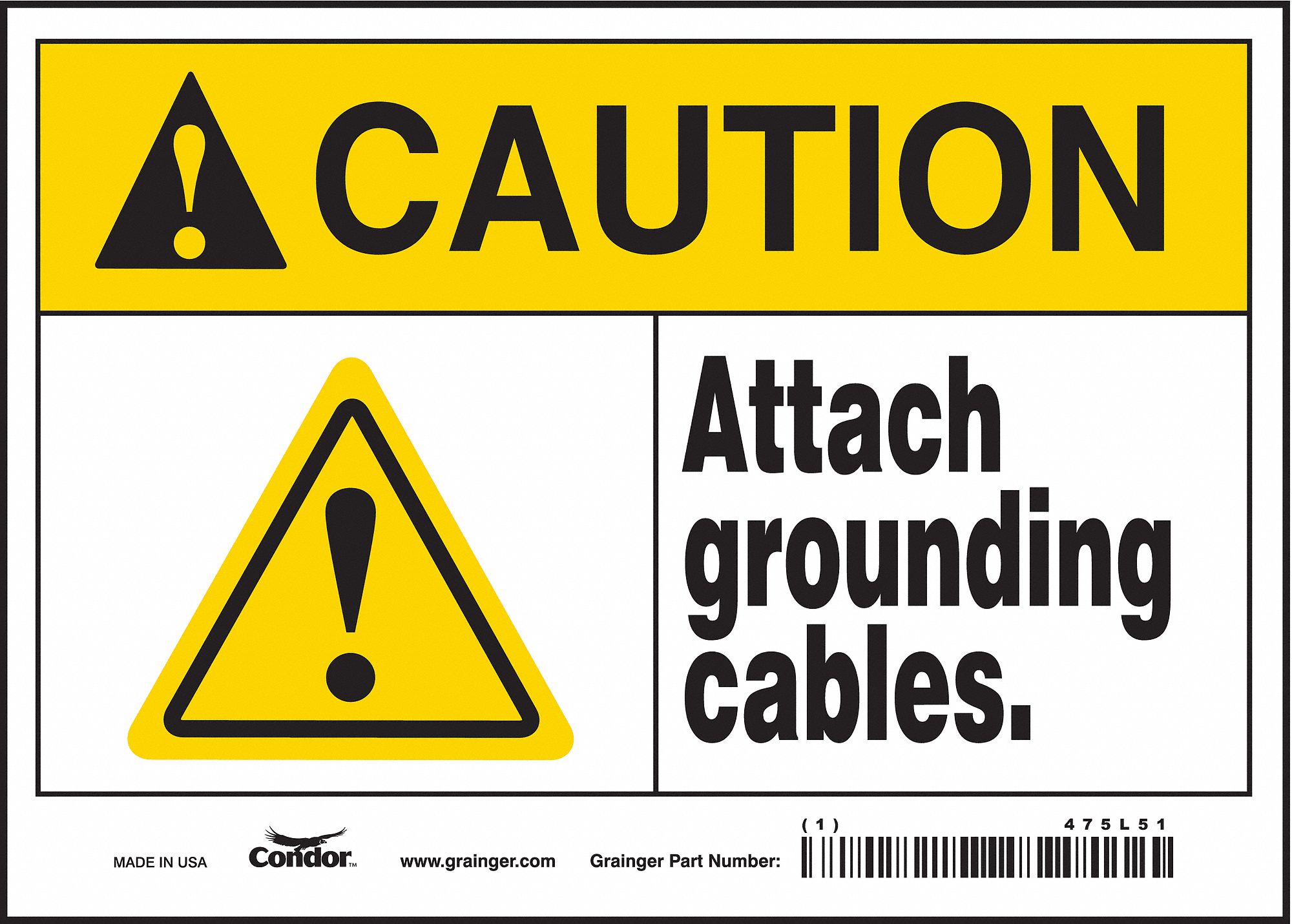 Safety Sign: Vinyl, Adhesive Sign Mounting, 7 in x 10 in Nominal Sign Size, Not Retroreflective