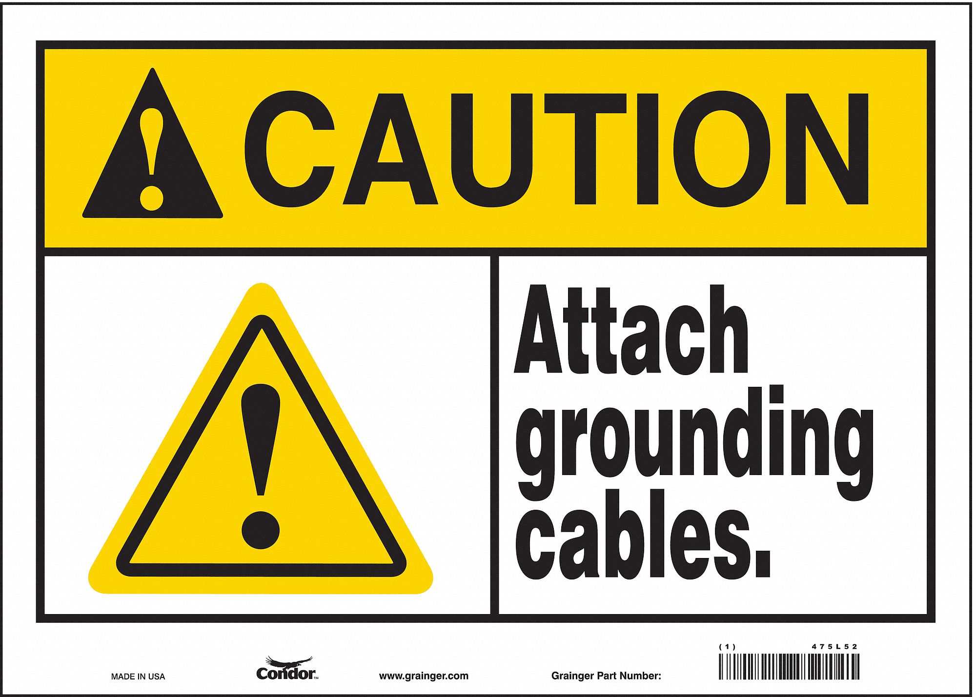 Safety Sign: Vinyl, Adhesive Sign Mounting, 10 in x 14 in Nominal Sign Size, Not Retroreflective