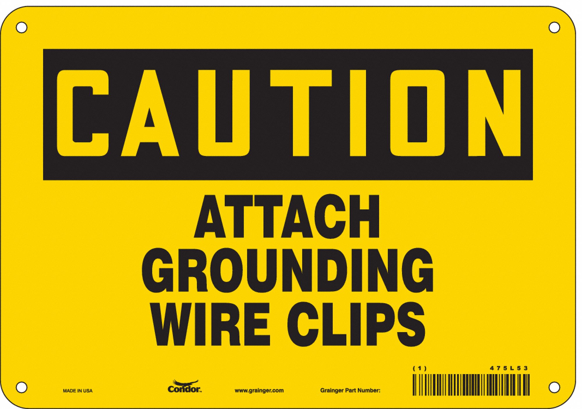 Safety Sign, 7 in x 10 in, Aluminum
